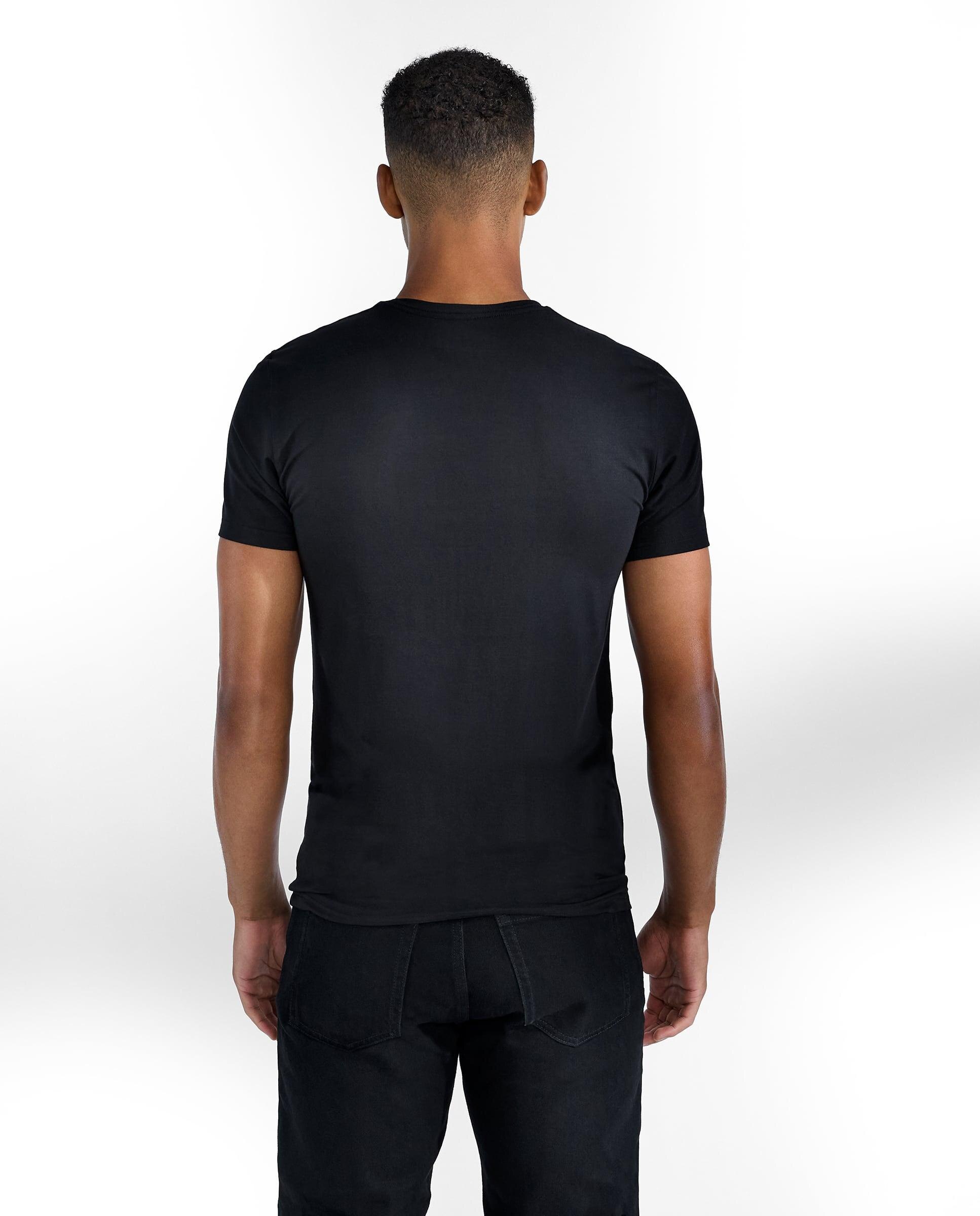 T-shirt de Manga Curta com Gola Redonda Preto-2