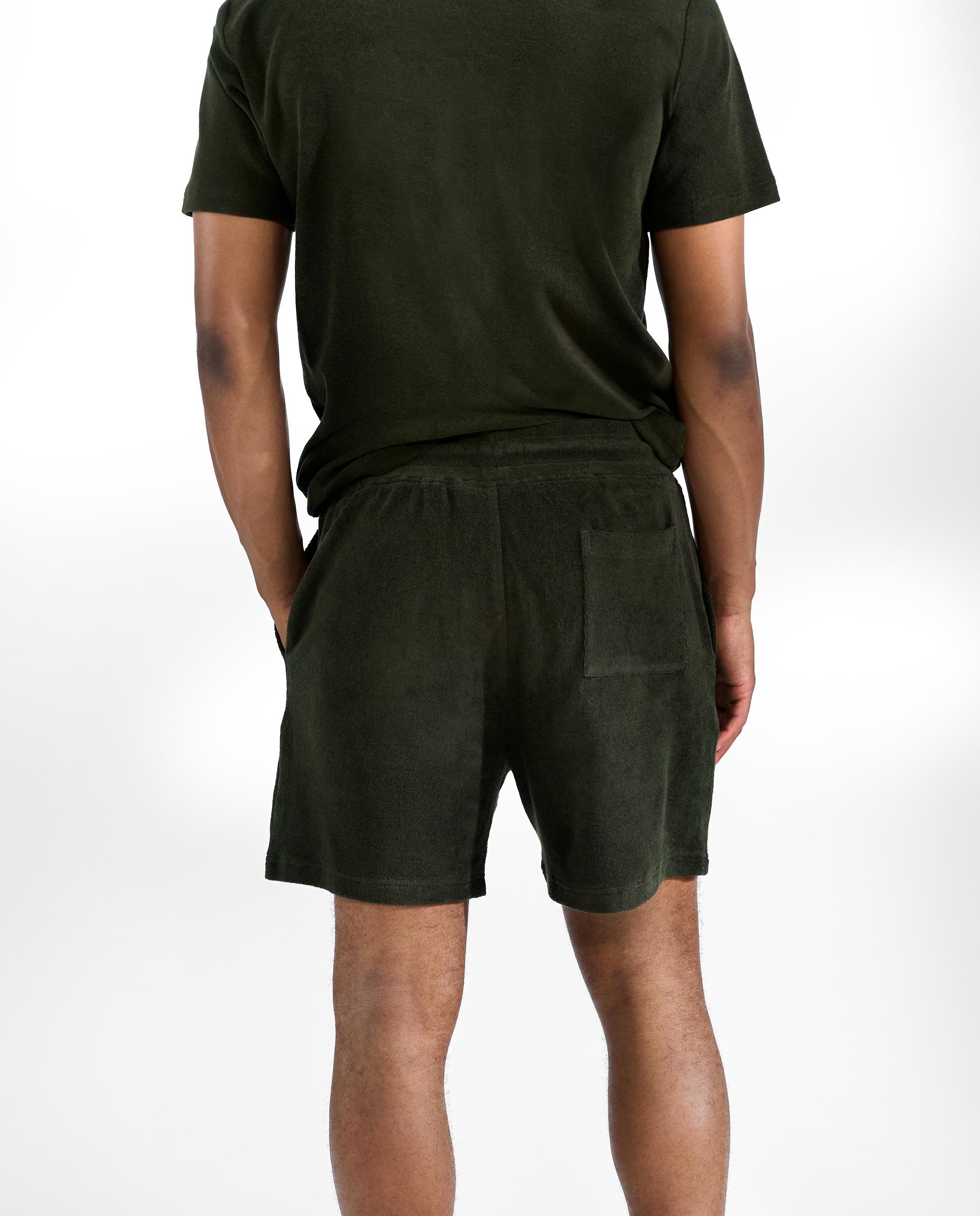 Bermudas de Algodão de Rizo Orgânico em Verde-escuro Verde-escuro-2