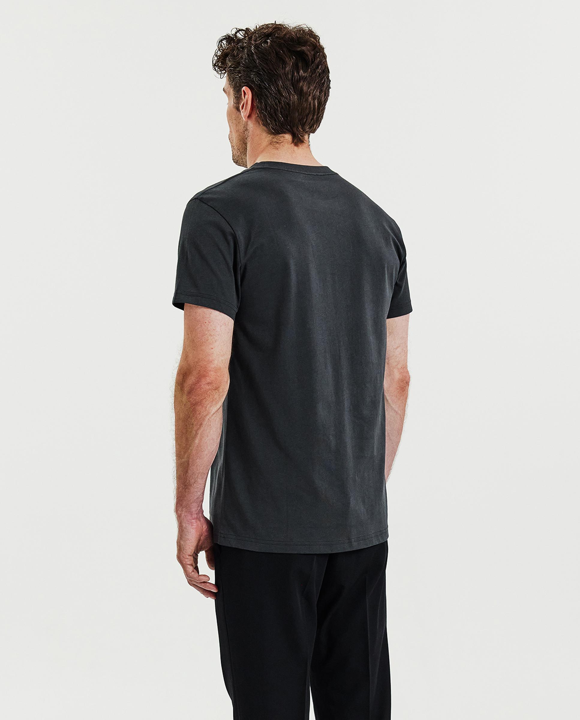 T-shirt com Gola Redonda de Algodão Orgânico Cinzento-escuro-2