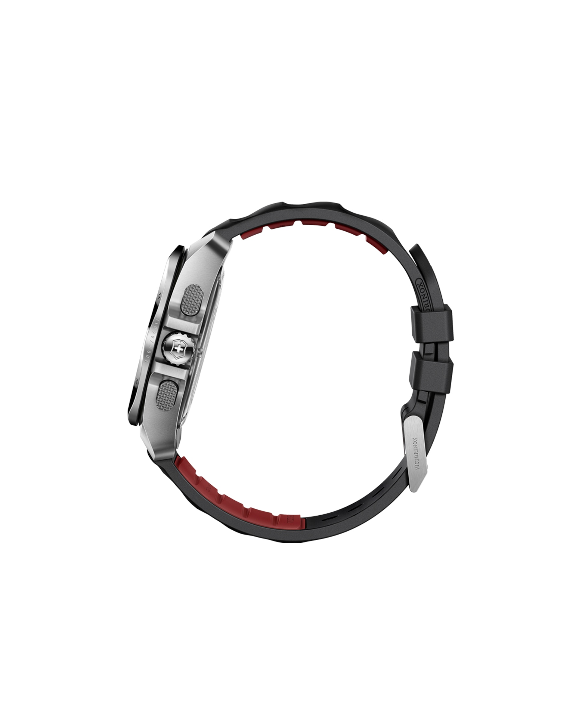 Relógio Analógico Inox V241983 de Borracha e Bracelete Preta Preto / Prata-4