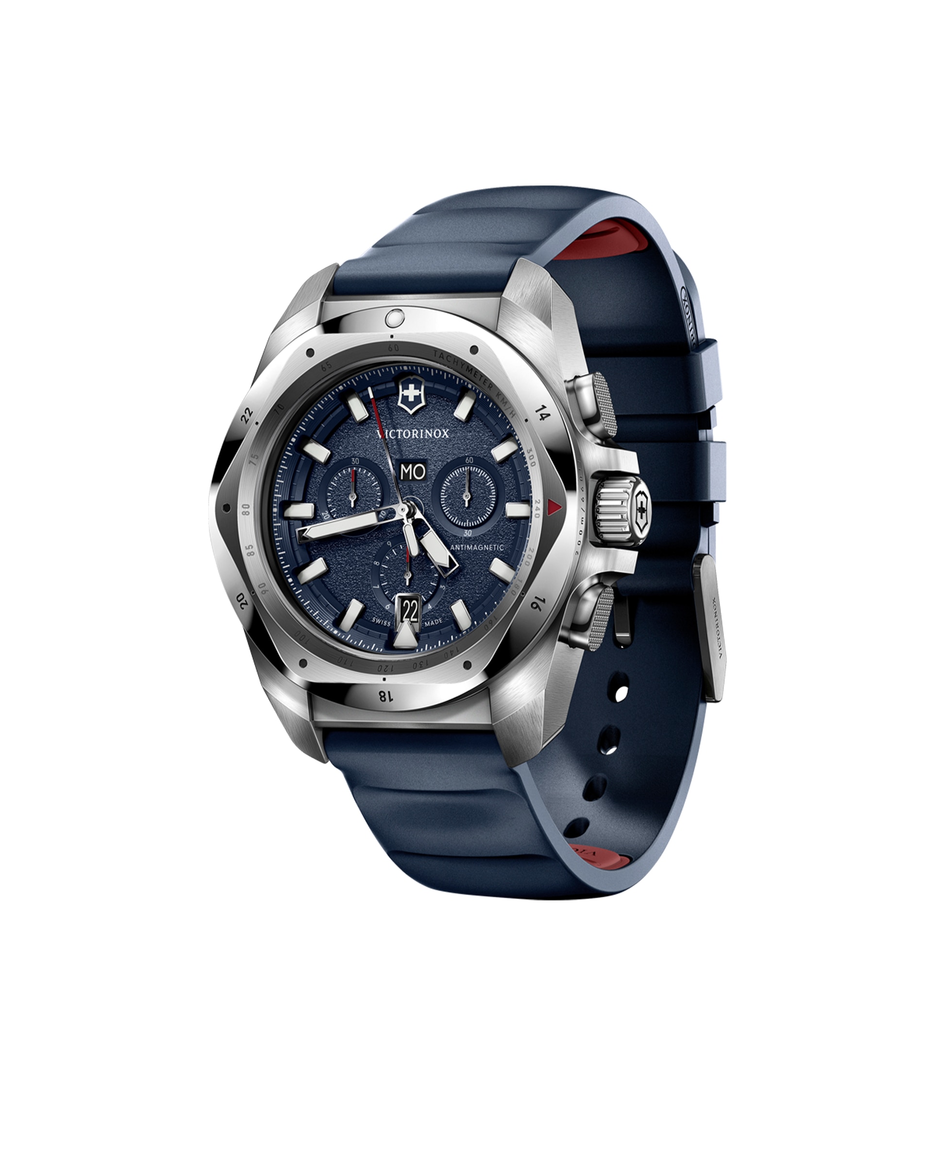 Relógio Analógico Inox V241984 de Borracha e Bracelete em Azul Azul-2