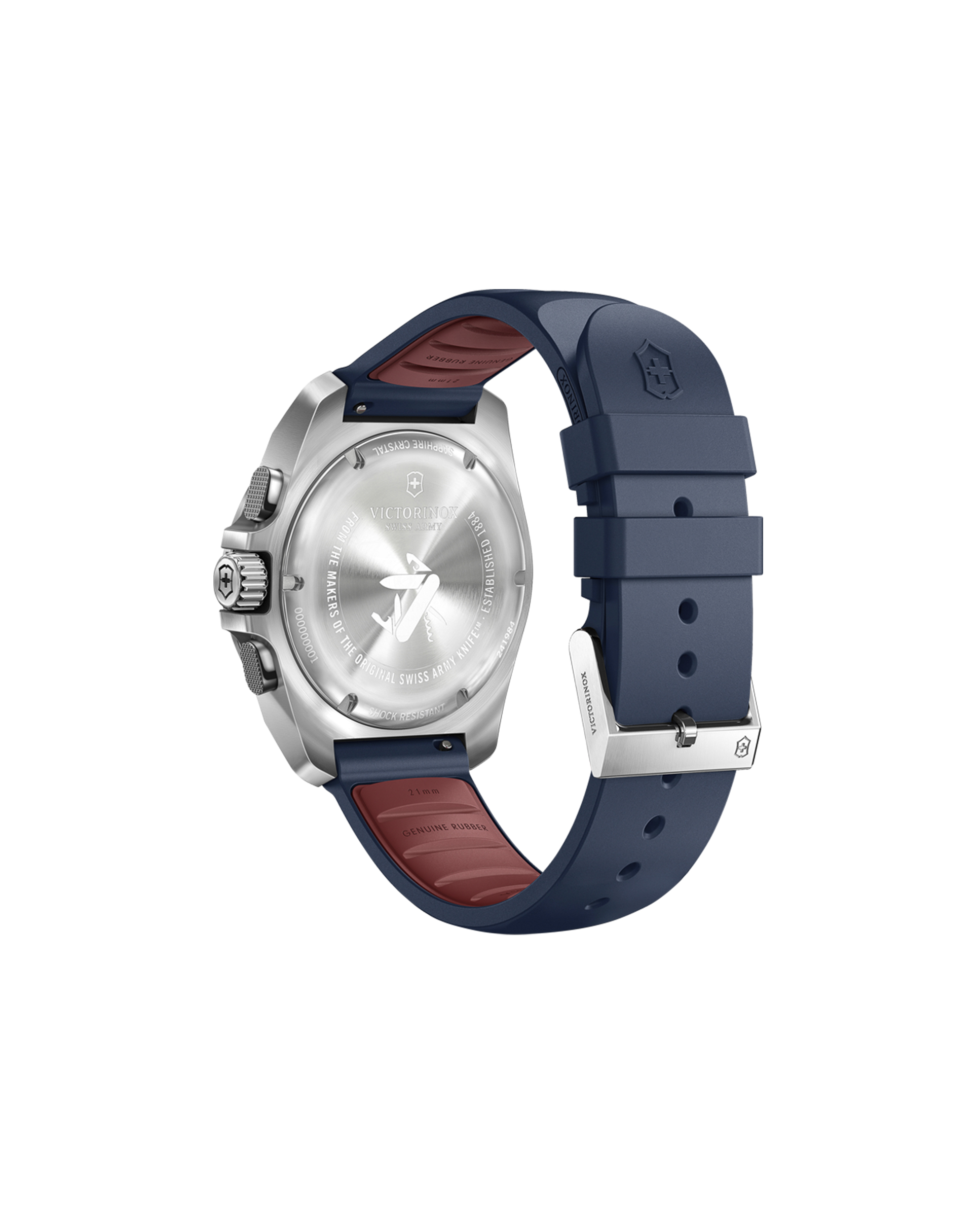 Relógio Analógico Inox V241984 de Borracha e Bracelete em Azul Azul-3