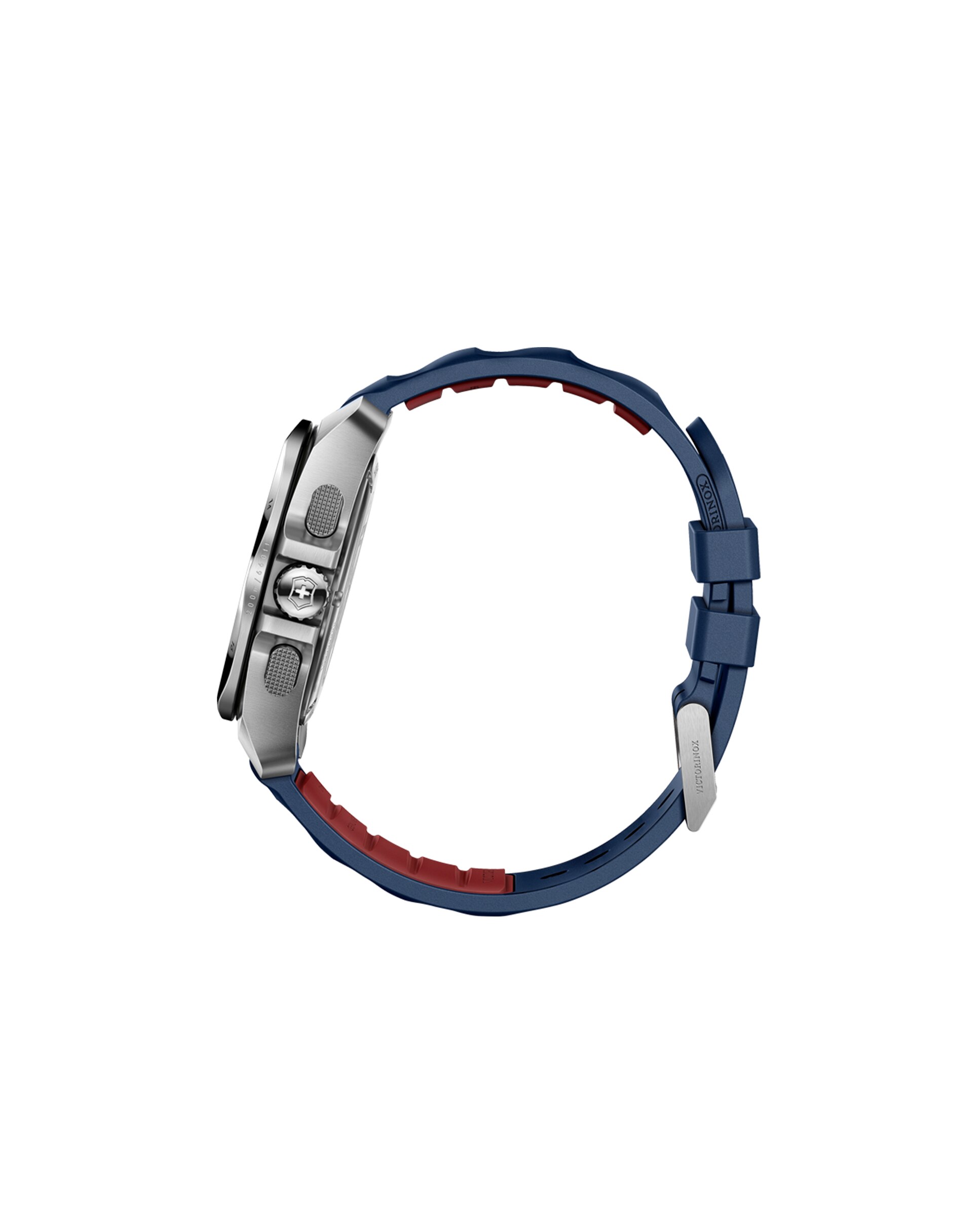 Relógio Analógico Inox V241984 de Borracha e Bracelete em Azul Azul-4