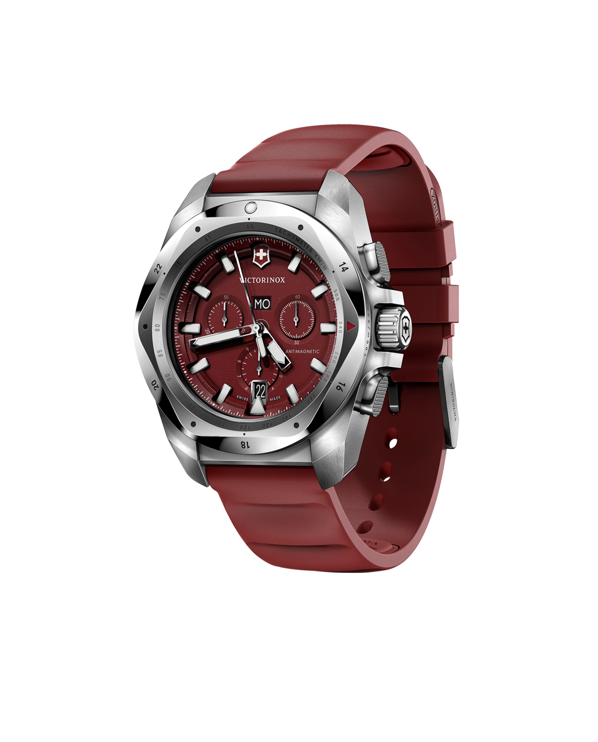 Relógio Analógico Inox V241986 de Borracha e Bracelete Vermelha Vermelho-2
