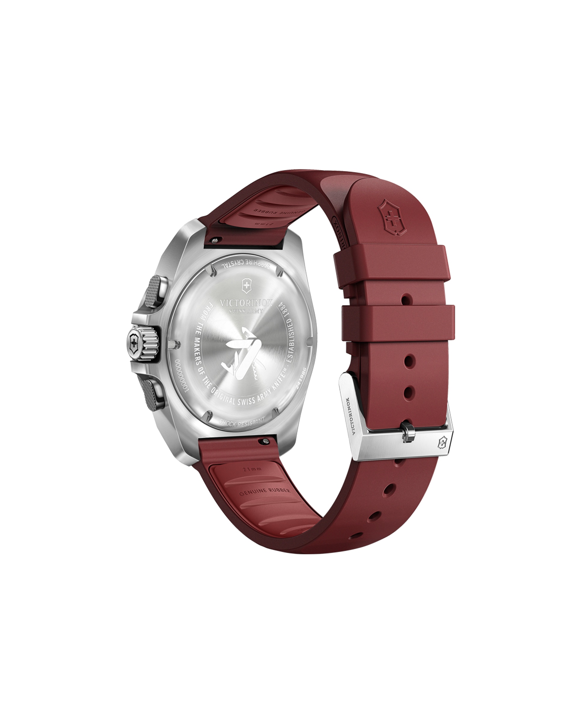 Relógio Analógico Inox V241986 de Borracha e Bracelete Vermelha Vermelho-3