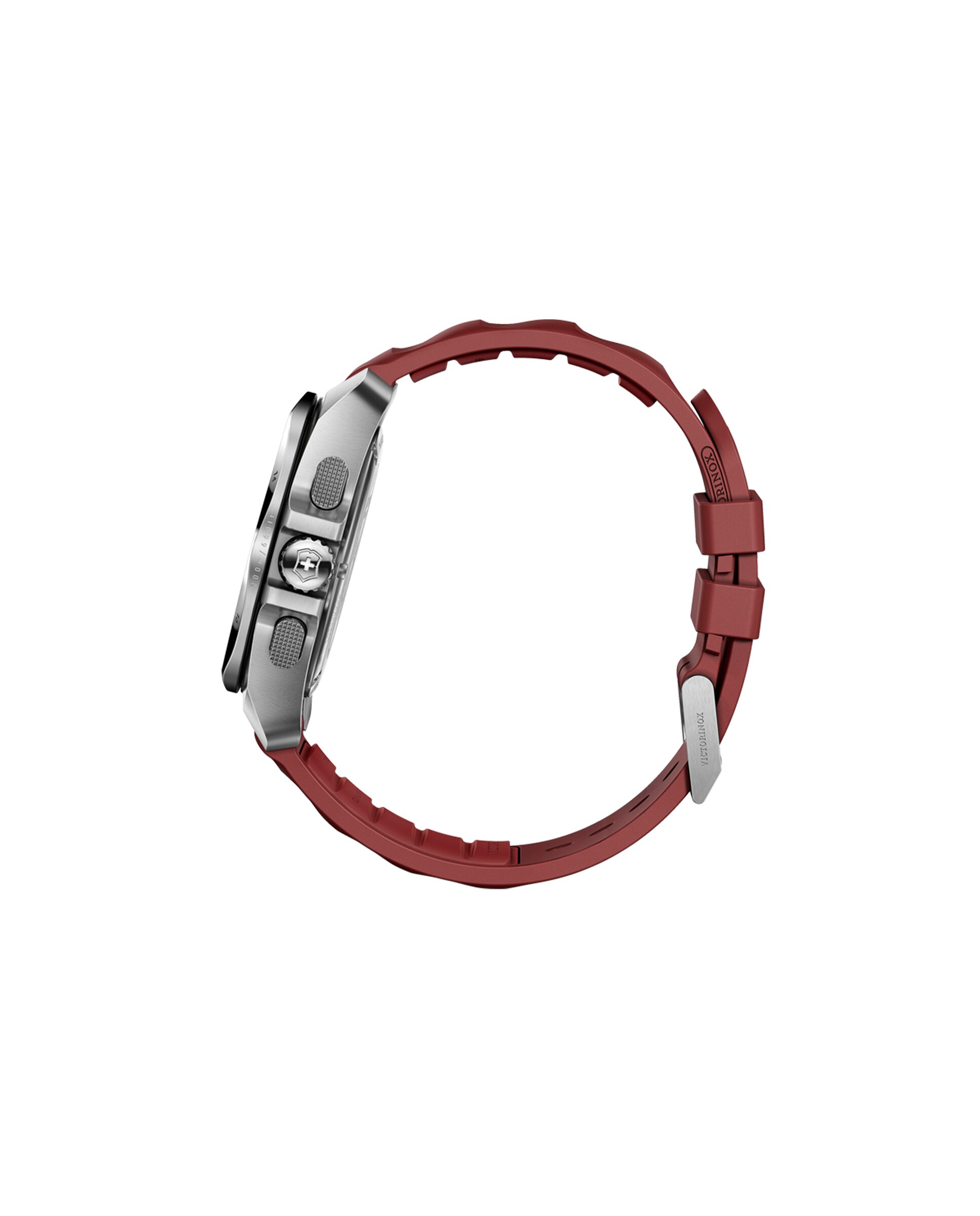 Relógio Analógico Inox V241986 de Borracha e Bracelete Vermelha Vermelho-4