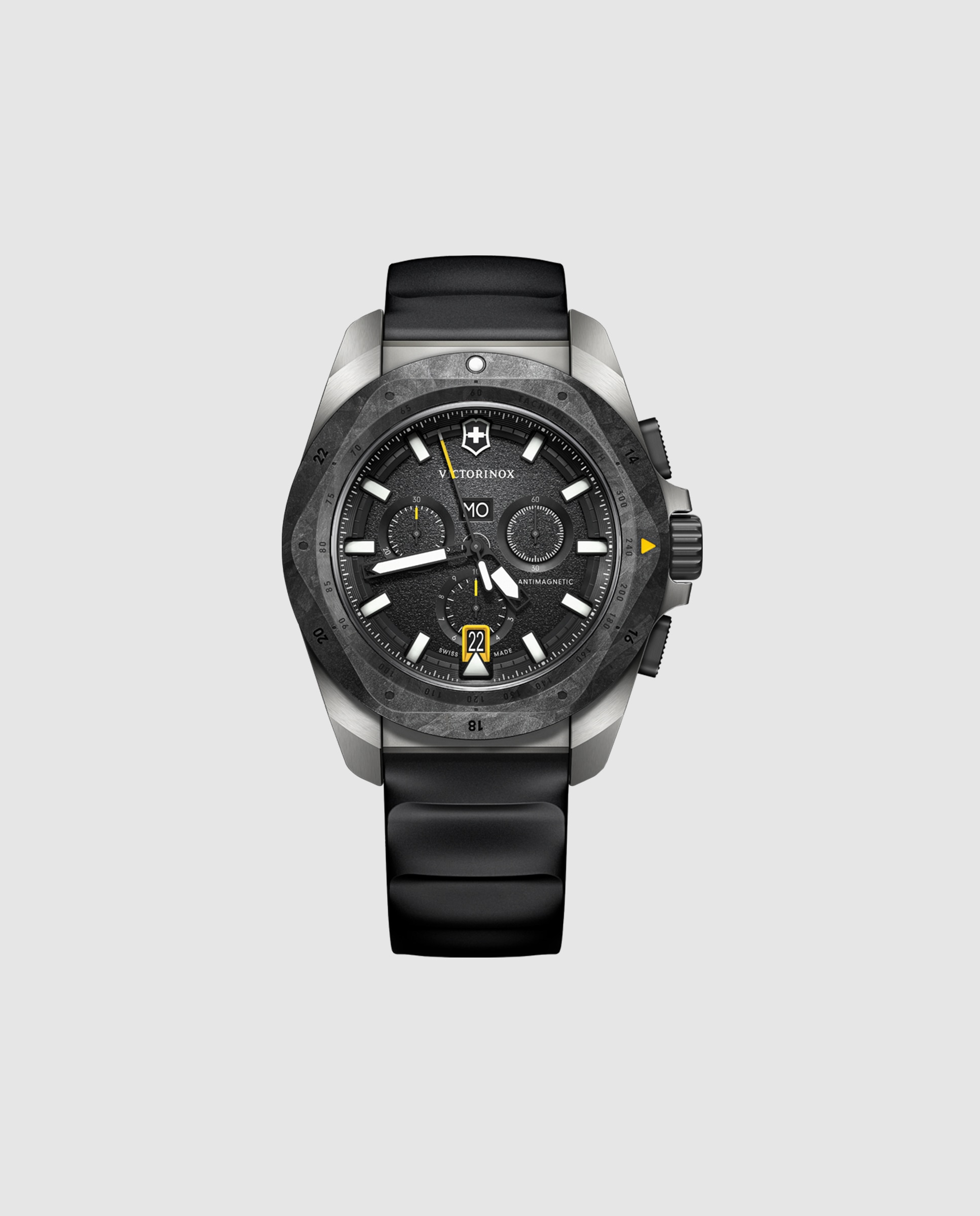 Relógio Analógico Inox V242011 de Borracha e Bracelete Preta Preto-1