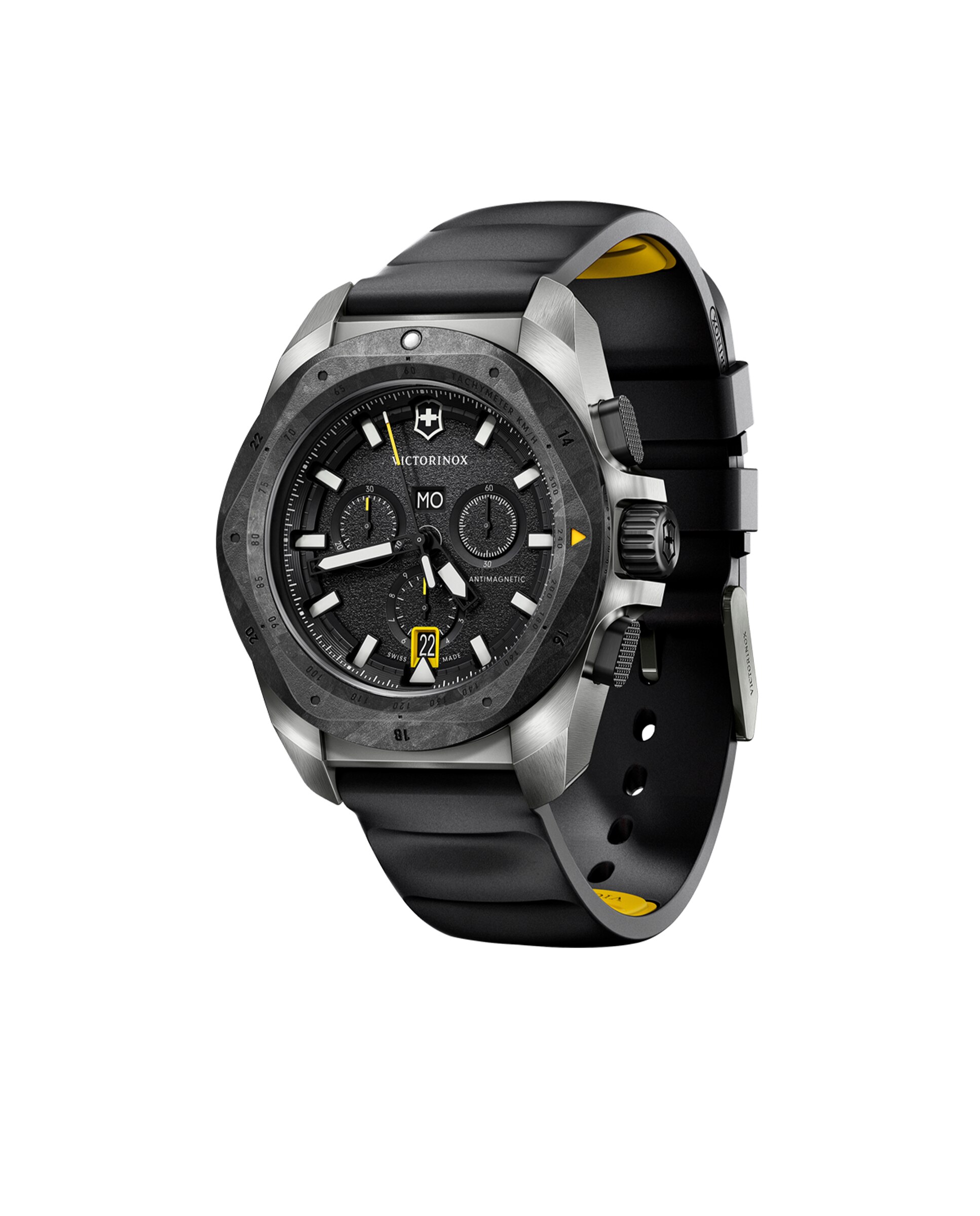 Relógio Analógico Inox V242011 de Borracha e Bracelete Preta Preto-2