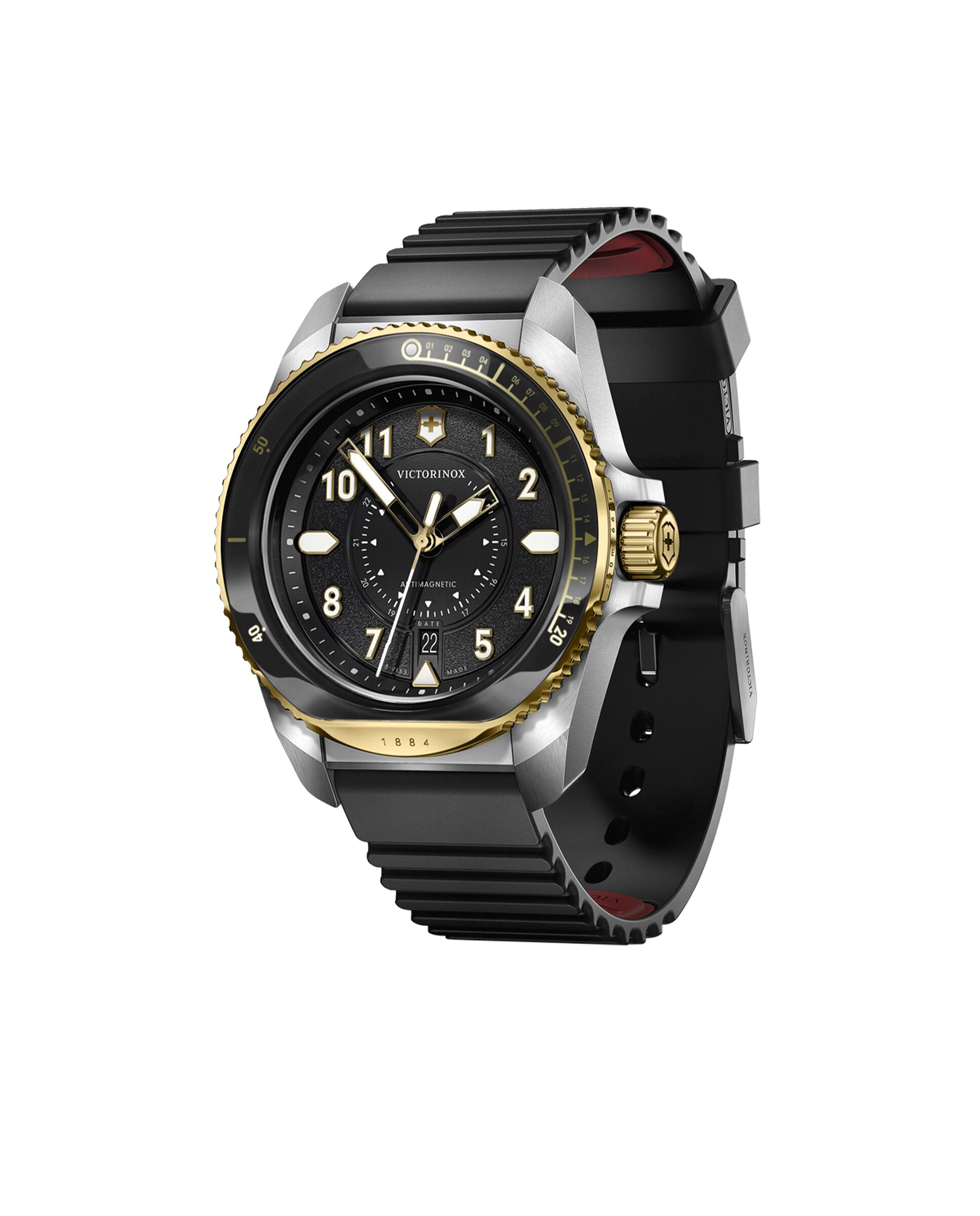Relógio Analógico Journey 1884 V242014 de Borracha e Bracelete em Preto Preto / Crómio-2