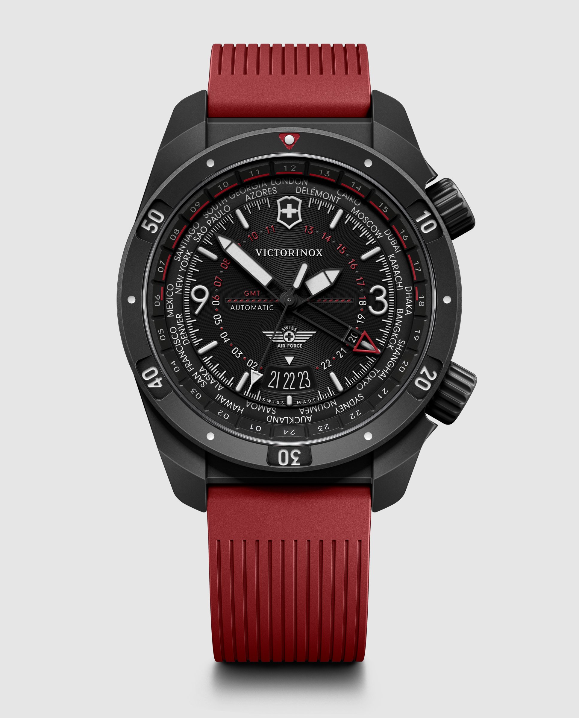 Imagem 0 de Relógio Automático Air Pro Automatic V242006 de Borracha e Bracelete Vermelha