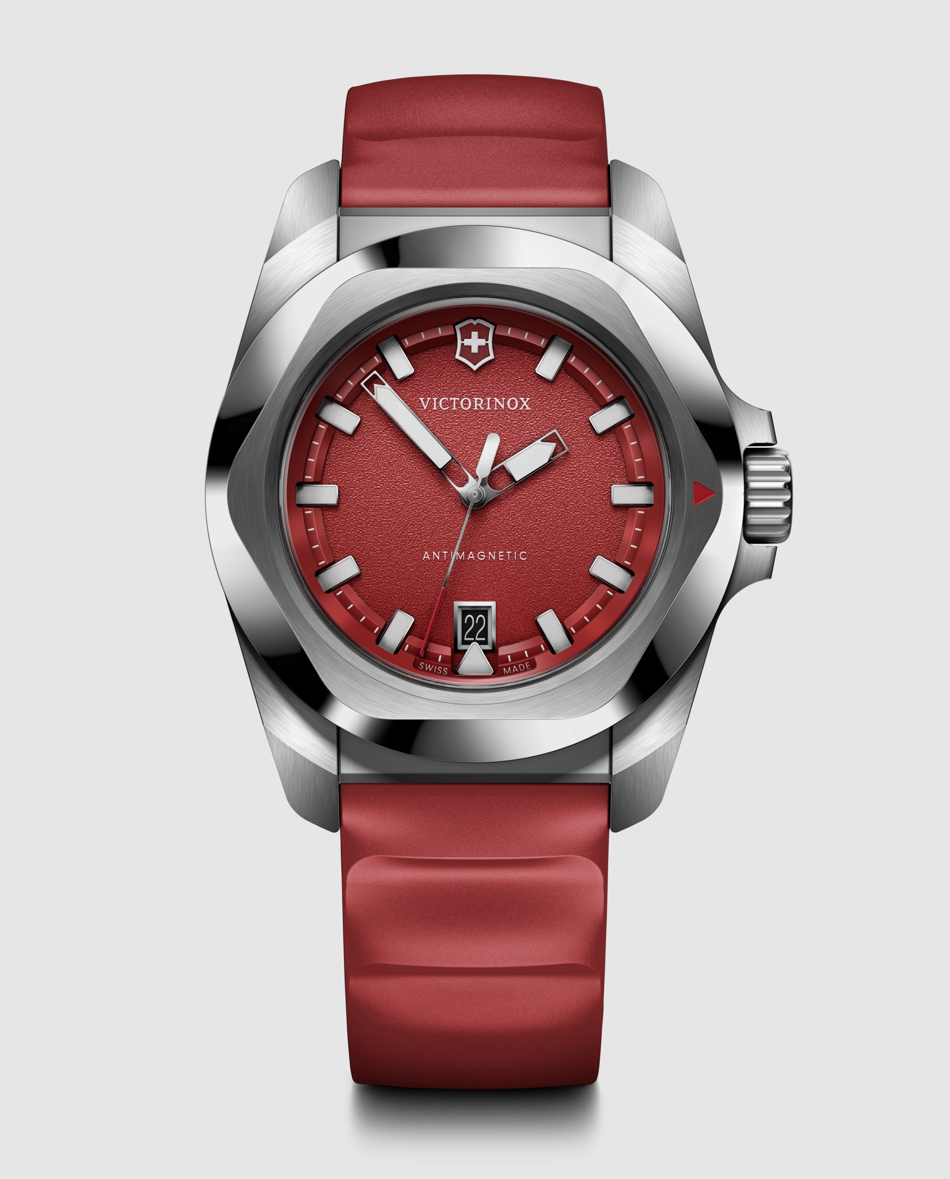 Relógio Analógico Inox V242029 de Borracha e Bracelete Vermelha Vermelho / Preto-1
