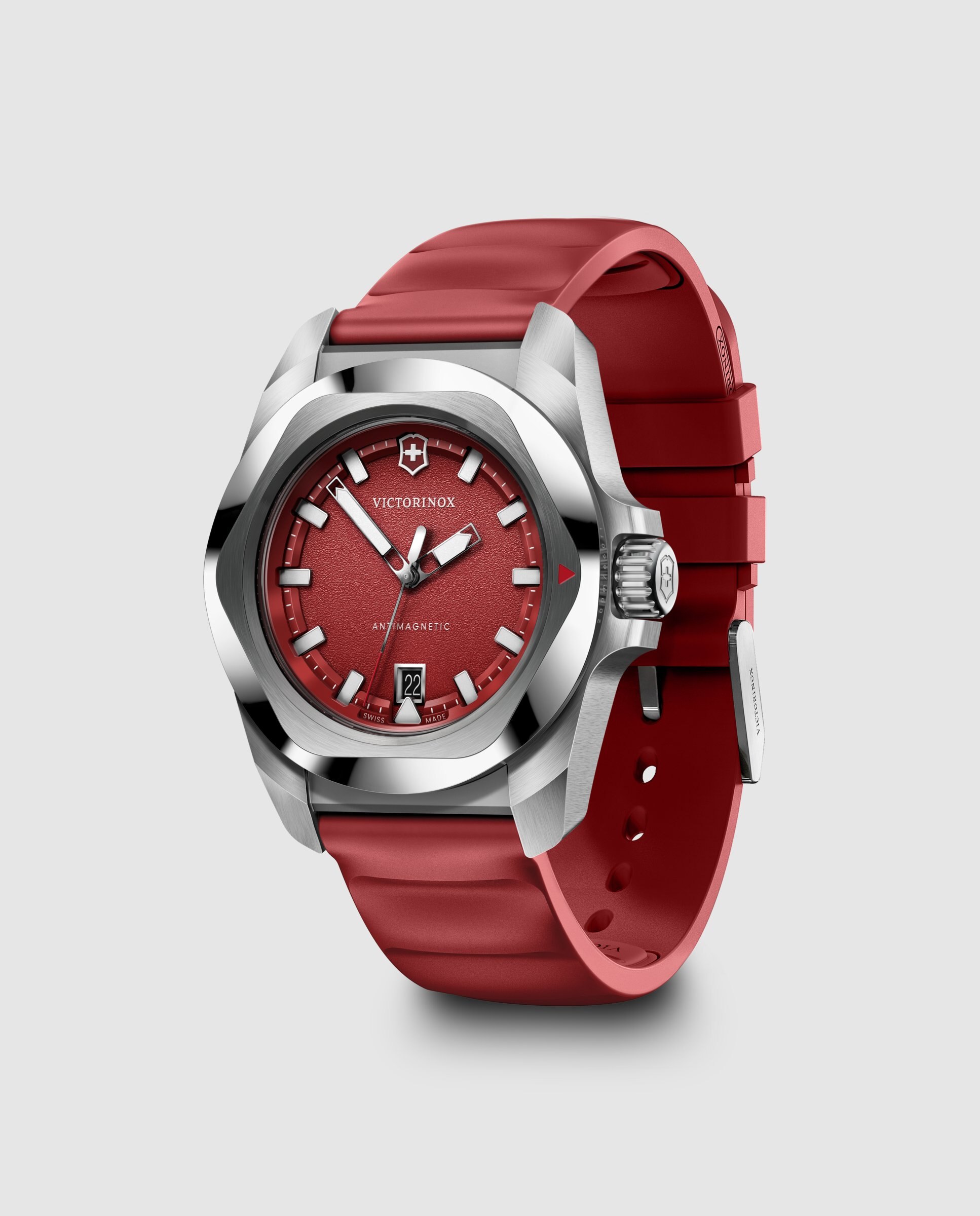 Relógio Analógico Inox V242029 de Borracha e Bracelete Vermelha Vermelho / Preto-2