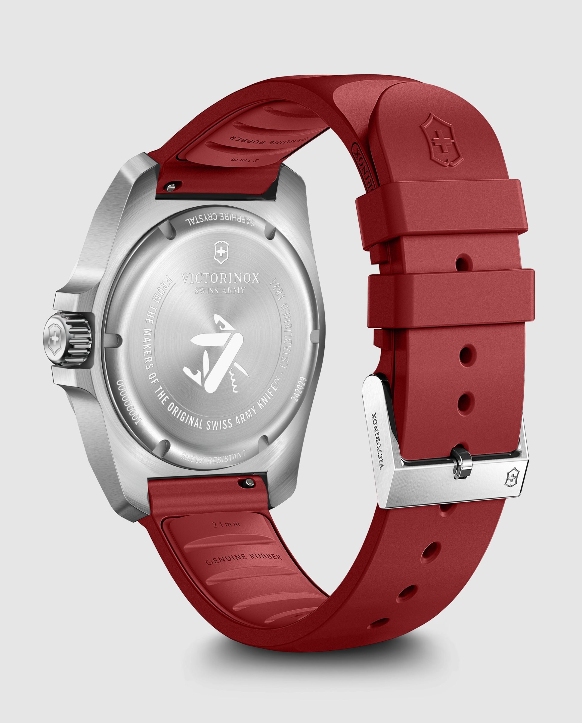 Relógio Analógico Inox V242029 de Borracha e Bracelete Vermelha Vermelho / Preto-3