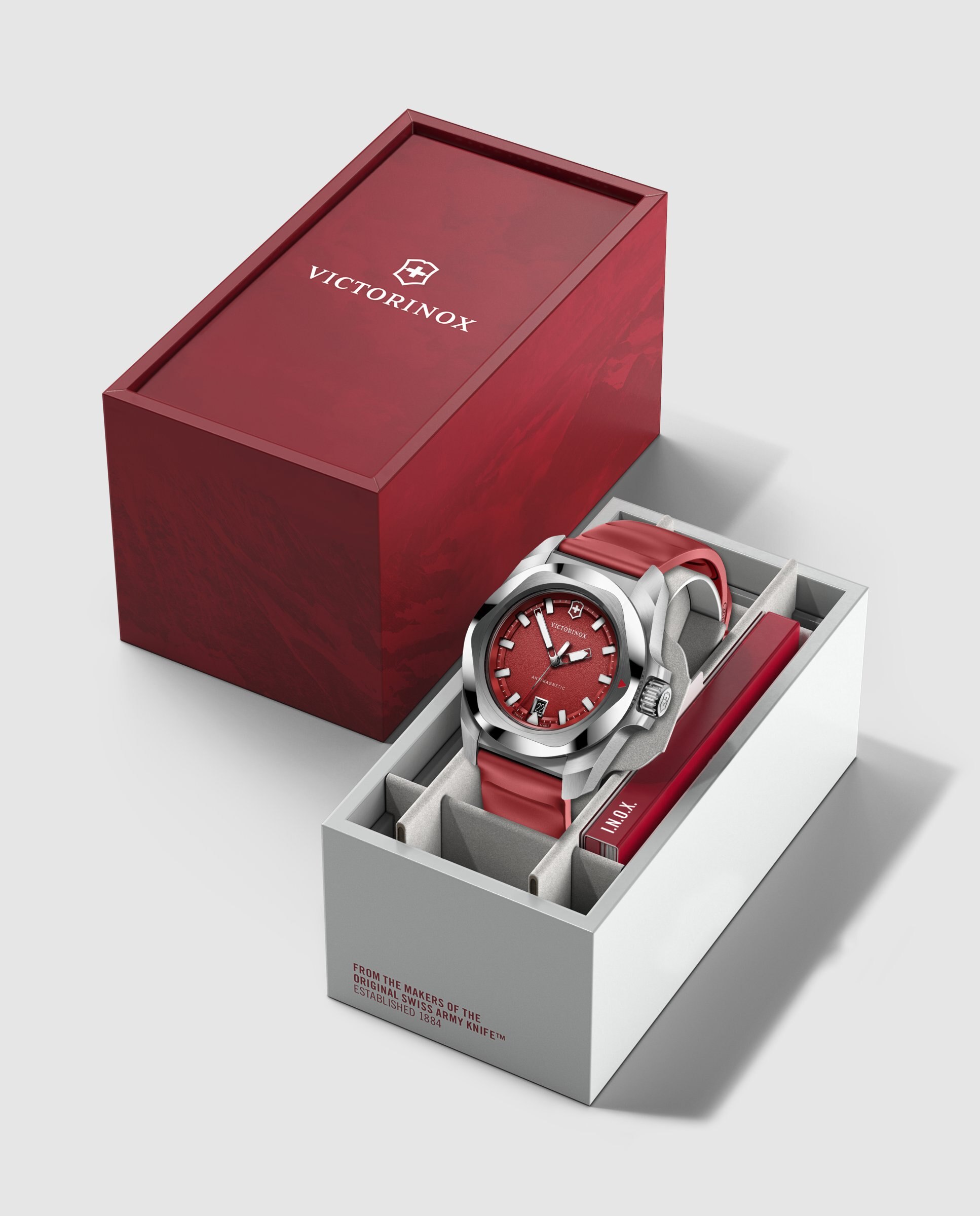 Relógio Analógico Inox V242029 de Borracha e Bracelete Vermelha Vermelho / Preto-5