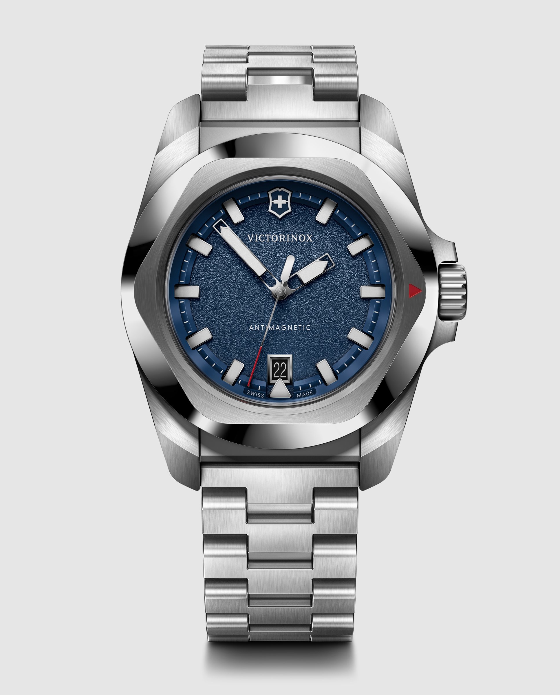 Relógio Analógico Inox V242031 de Aço e Bracelete Prateada Azul-1