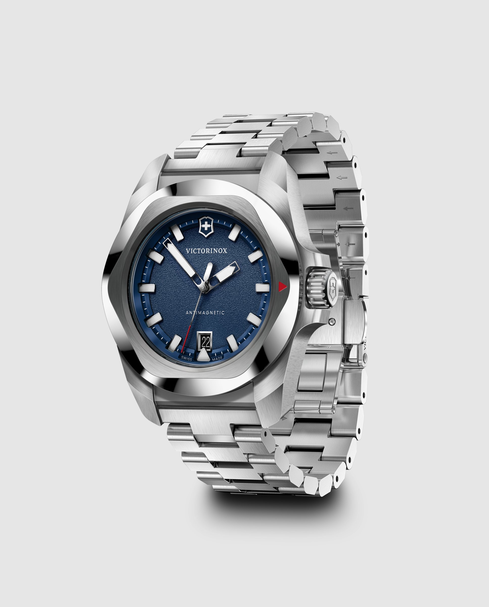 Relógio Analógico Inox V242031 de Aço e Bracelete Prateada Azul-2