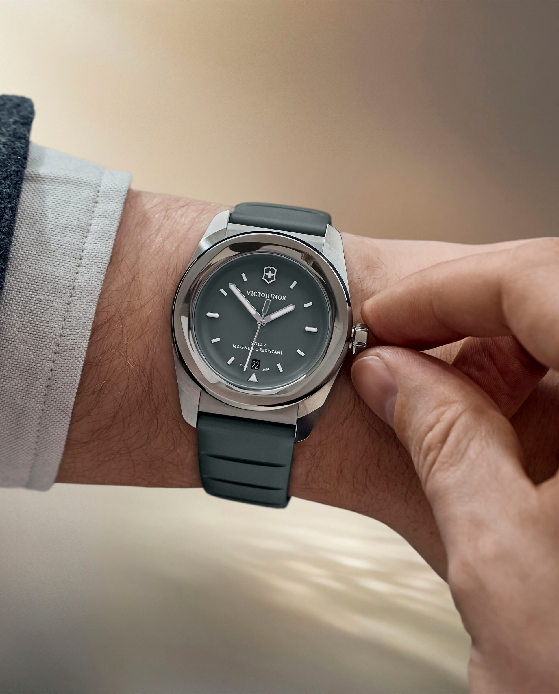 Relógio Concept One V242052 de Borracha e Bracelete em Cinzento Cinzento-5