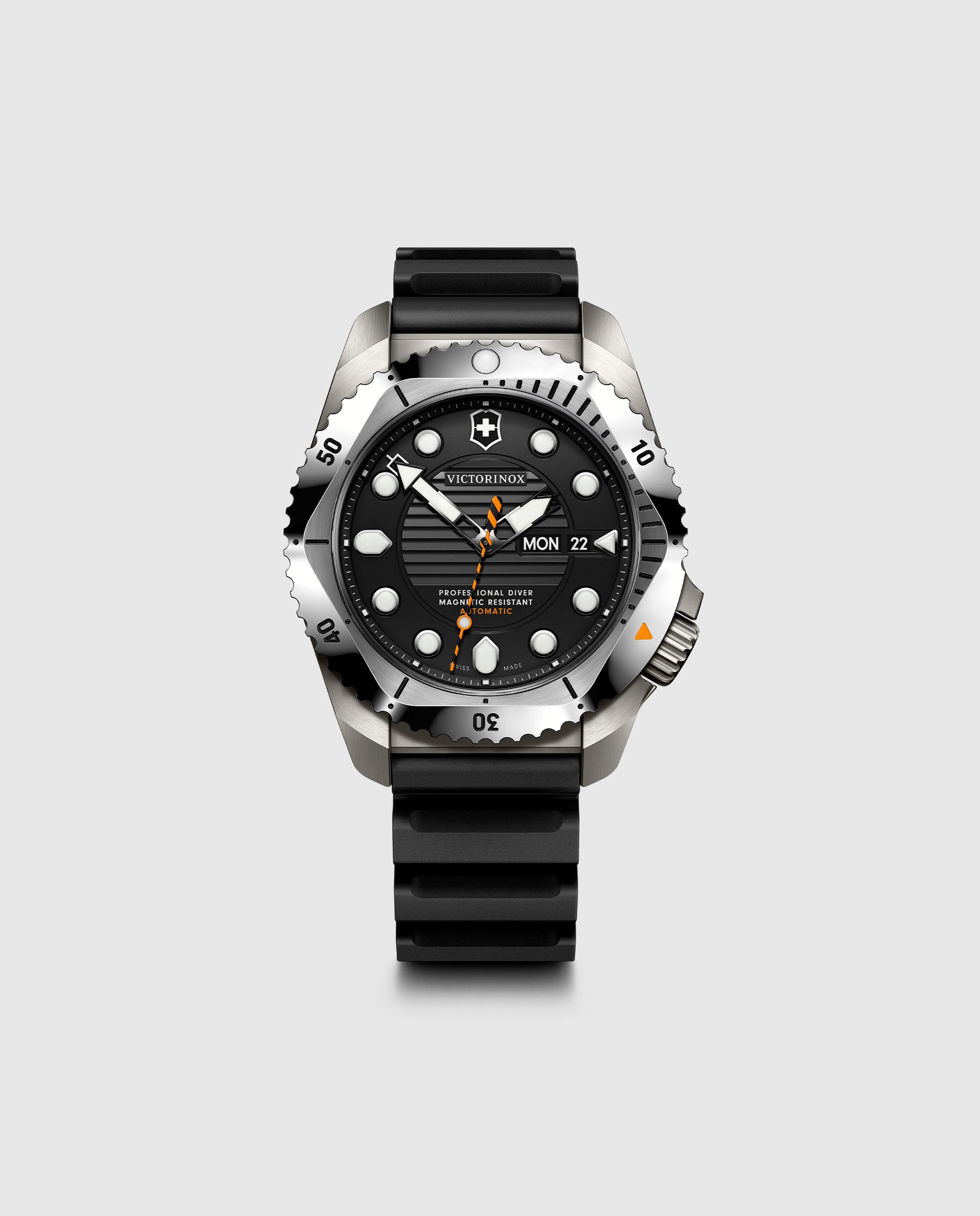 Relógio Dive Pro V242070 Automático de Borracha e Correia Preta Preto-1