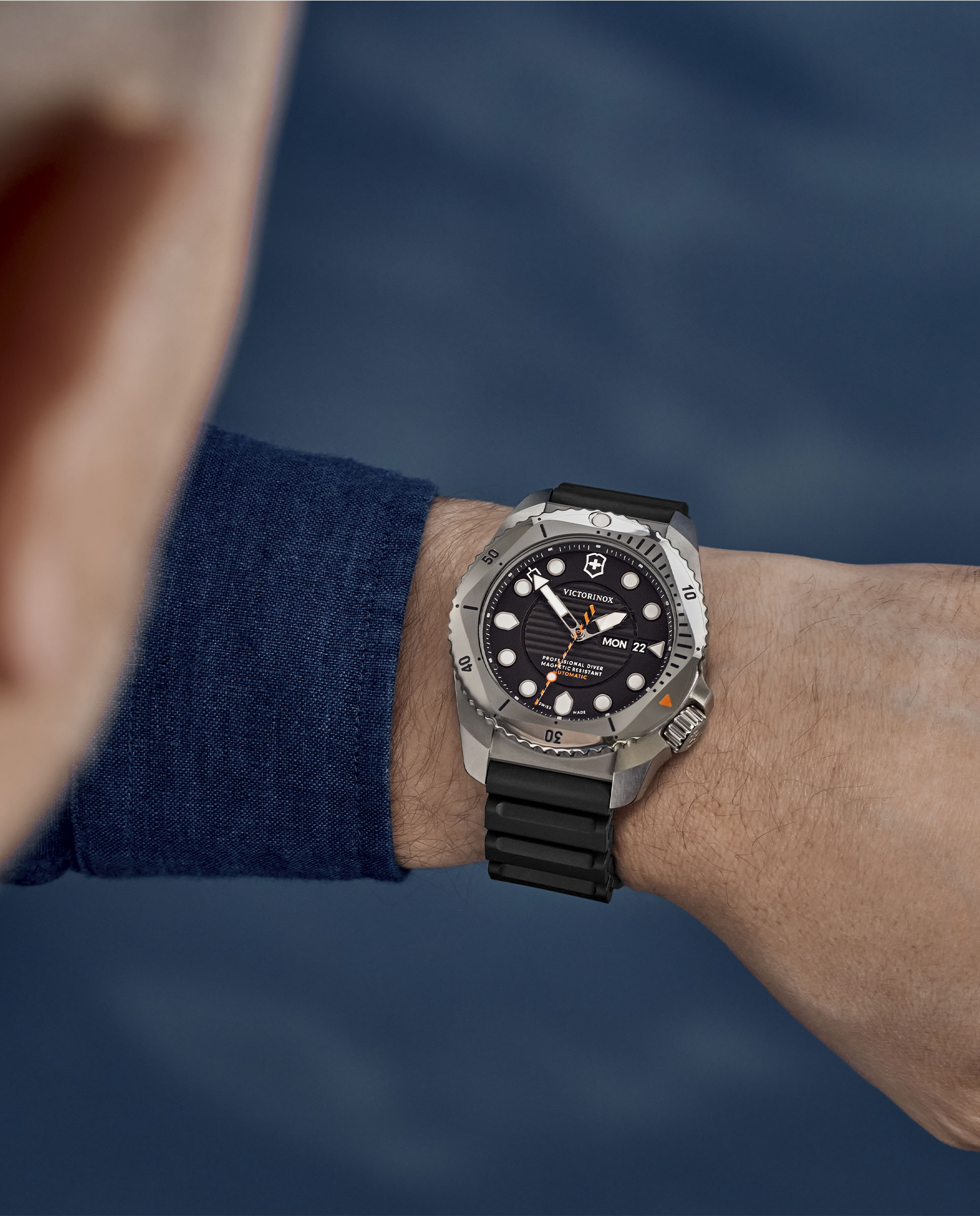 Relógio Dive Pro V242070 Automático de Borracha e Correia Preta Preto-5