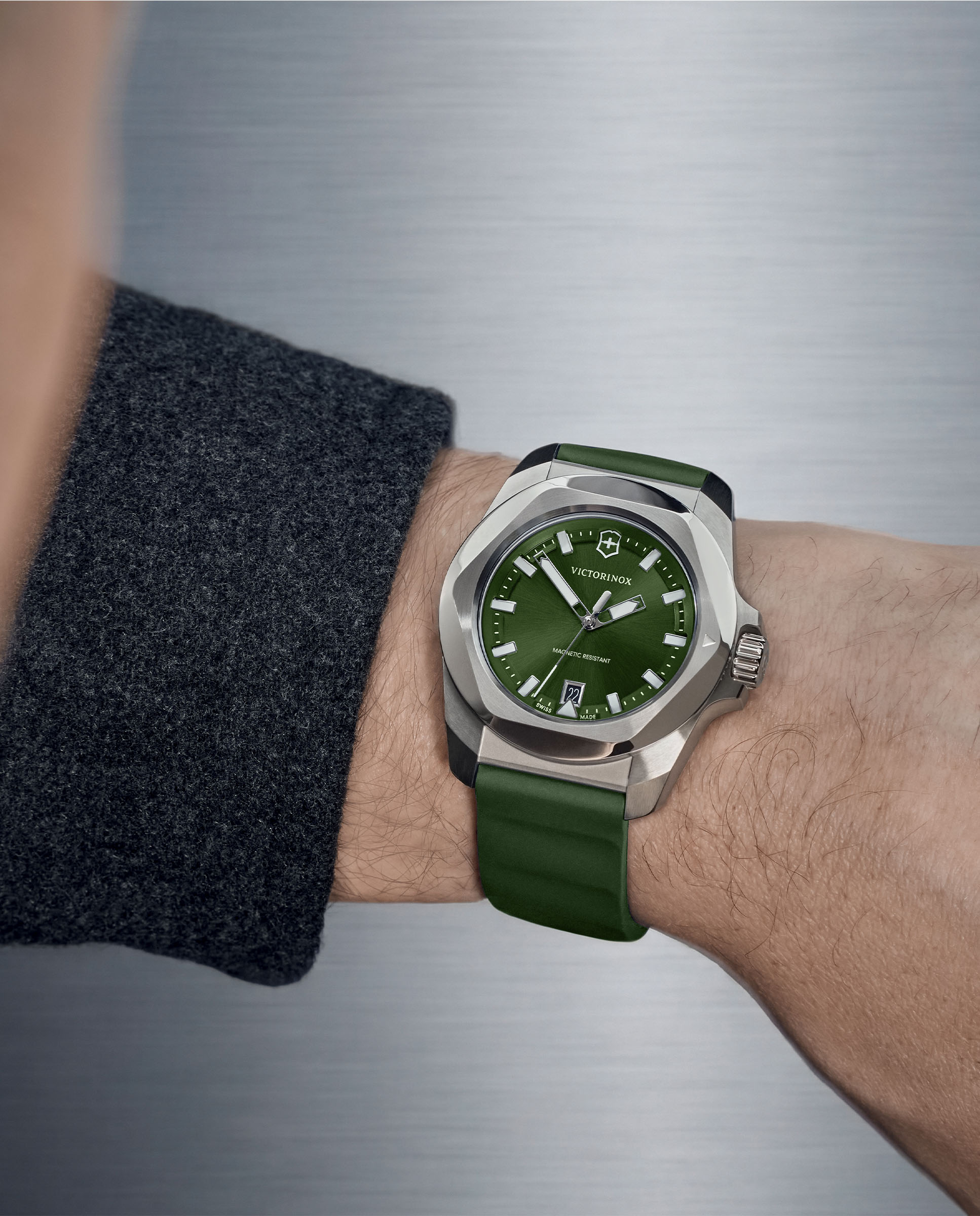 Relógio Inox V242085 de Borracha e Bracelete Verde Verde-6