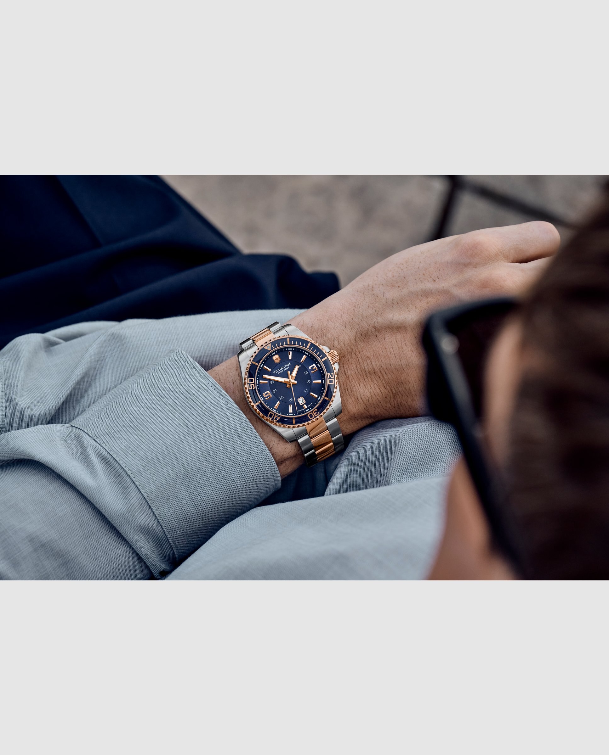 Relógio Analógico Maverick V241950 de Aço e Bracelete Bicolor em Ouro Rosa Prata / Rosa-5