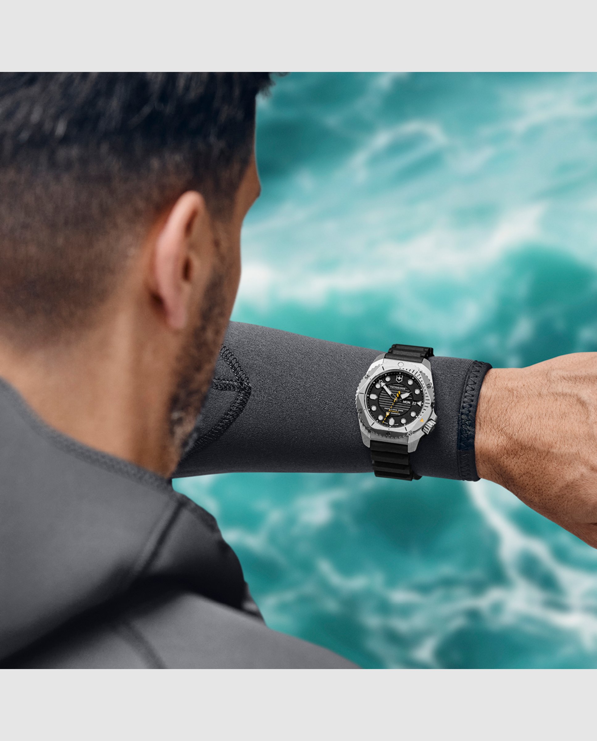 Relógio Automático Dive Pro V241994 de Borracha e Bracelete Preta Preto-6