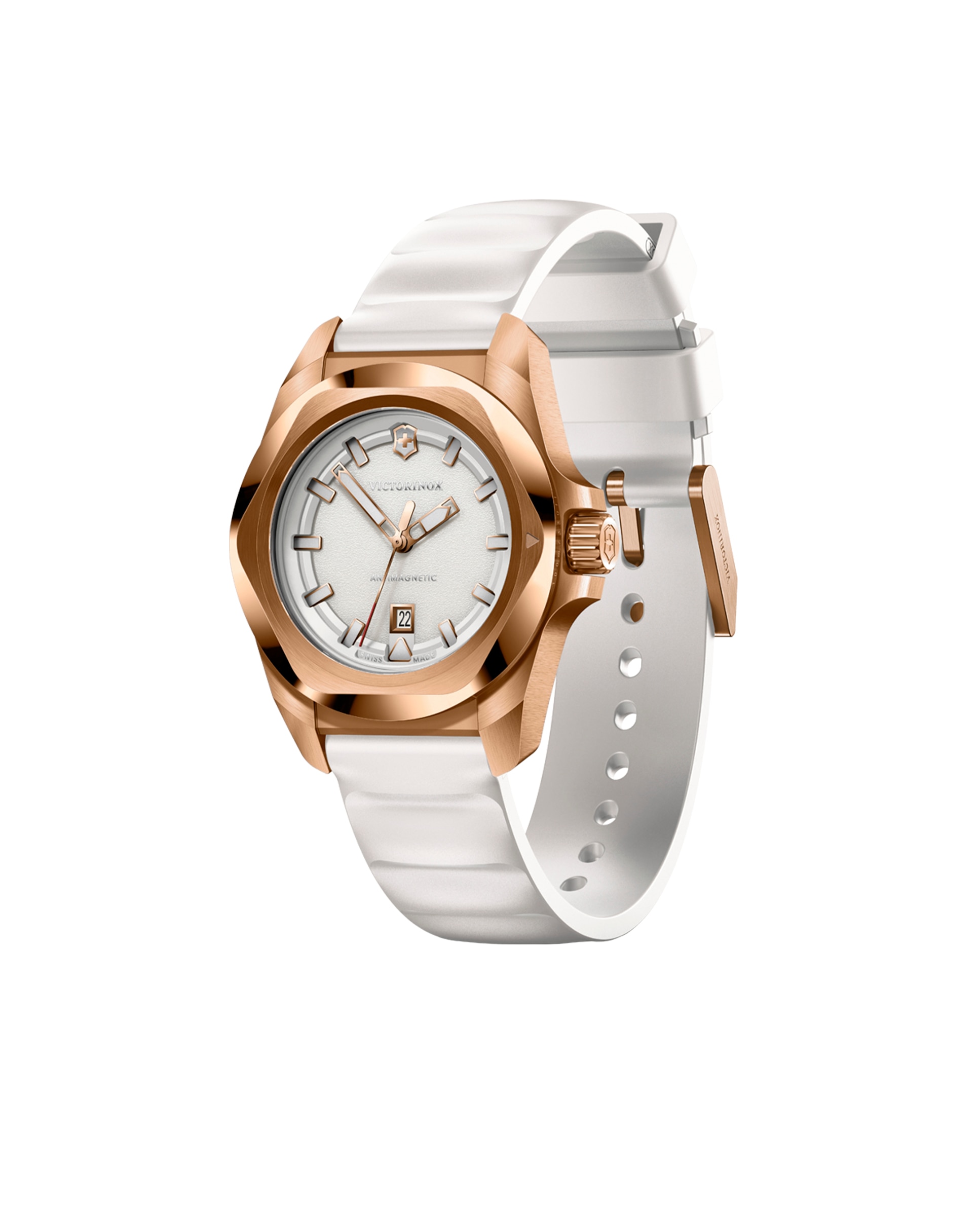 Relógio Analógico Inox V242037 de Borracha e Bracelete Branca Branco / Laranja-2