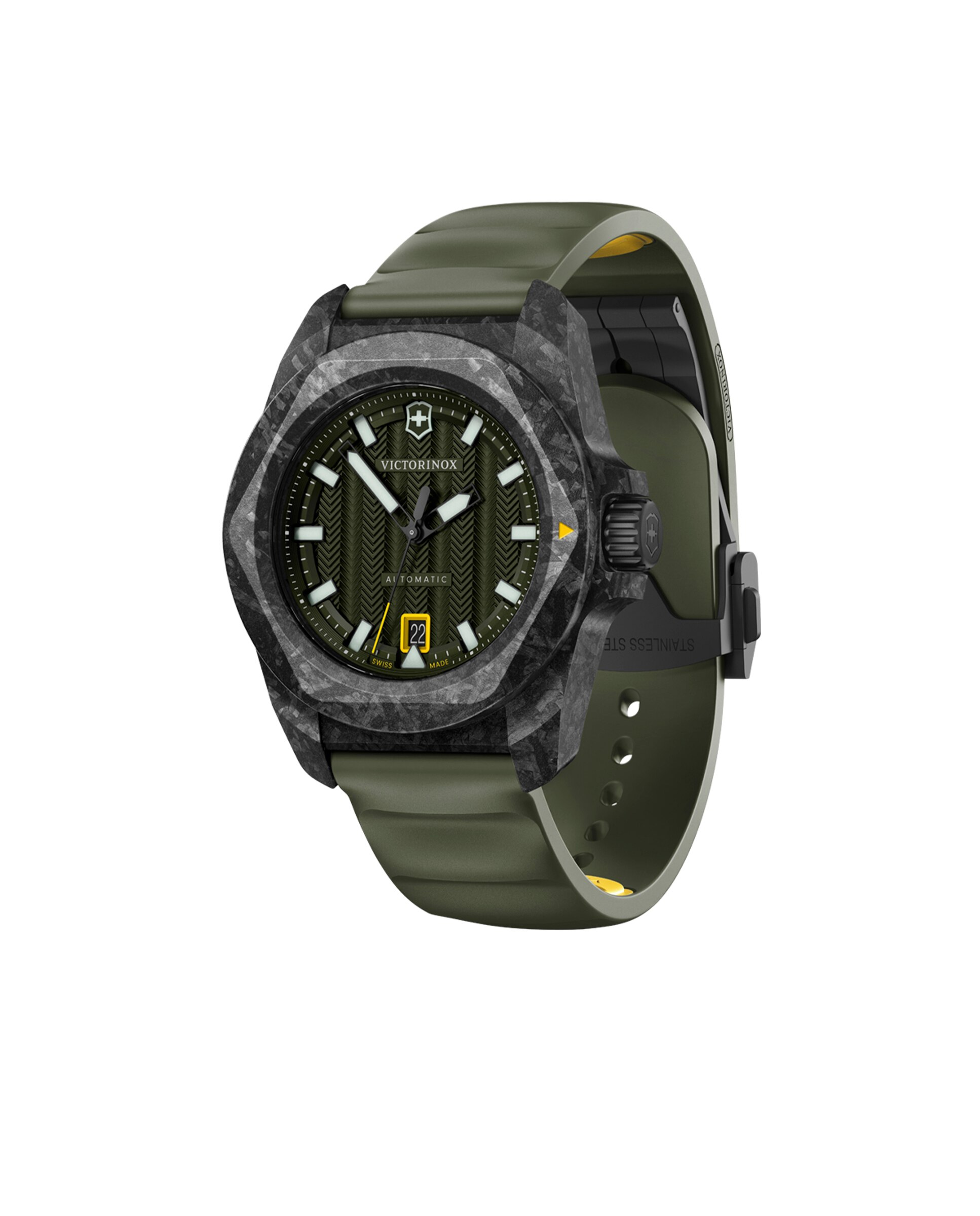 Relógio Automático Inox V242021 1 de Borracha e Bracelete Verde Verde-escuro-2