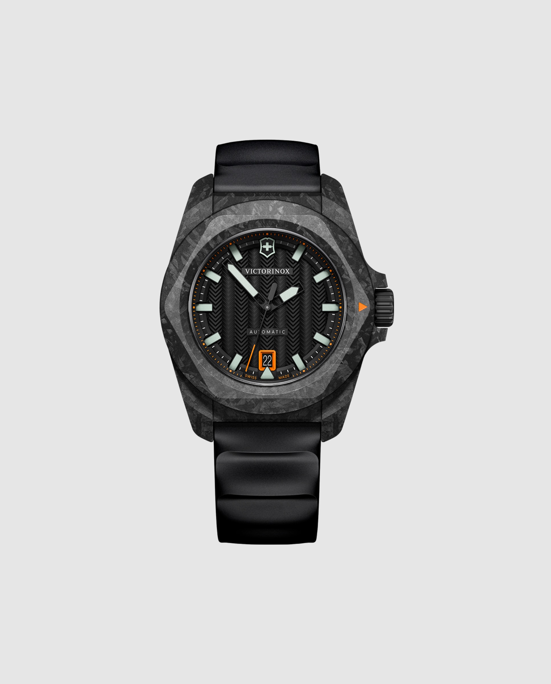 Relógio Automático Inox V242023 1 de Borracha e Bracelete Preta Preto / Laranja-1