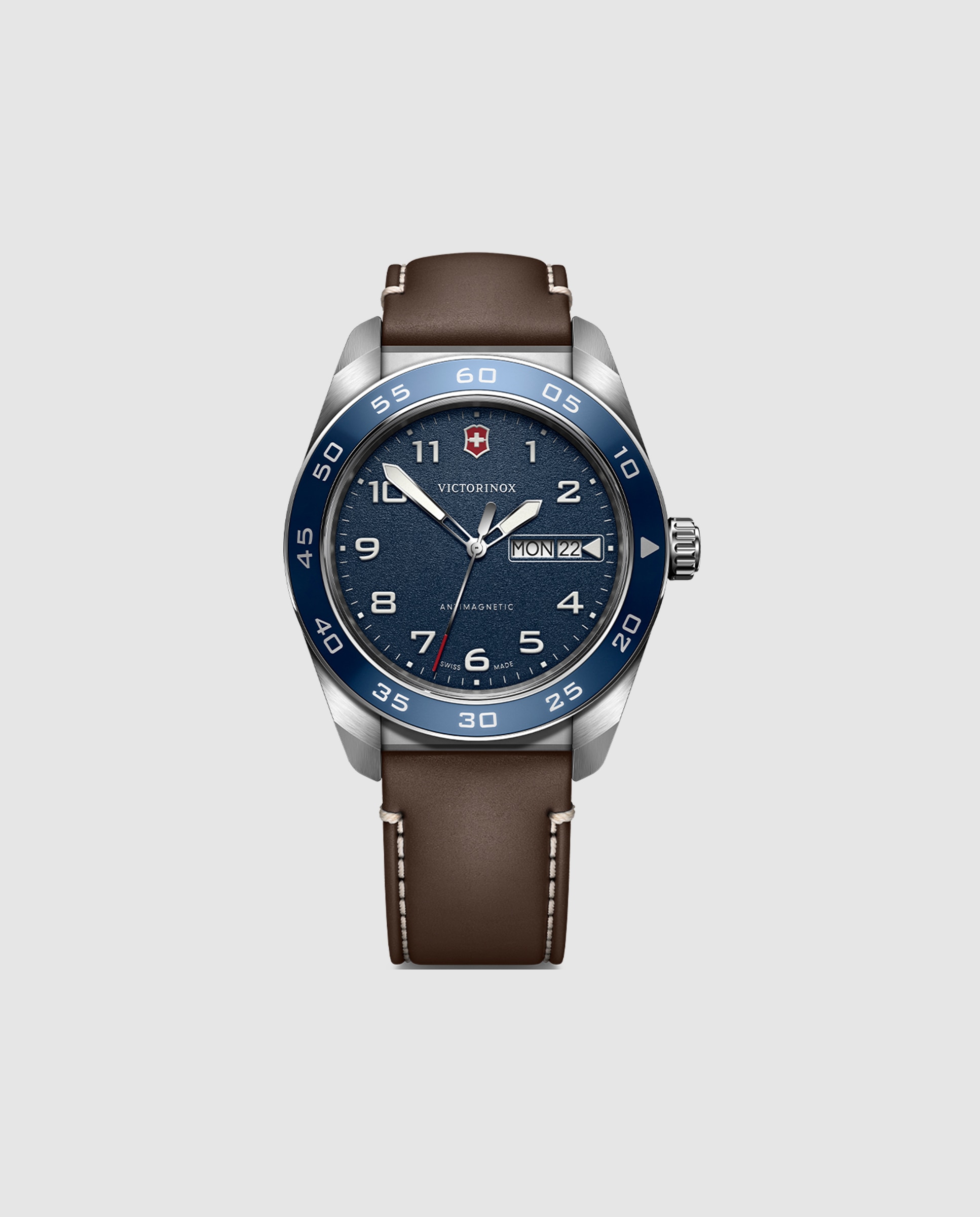 Relógio Analógico Swiss Army V242040 de Pele e Bracelete em Castanho Castanho-1