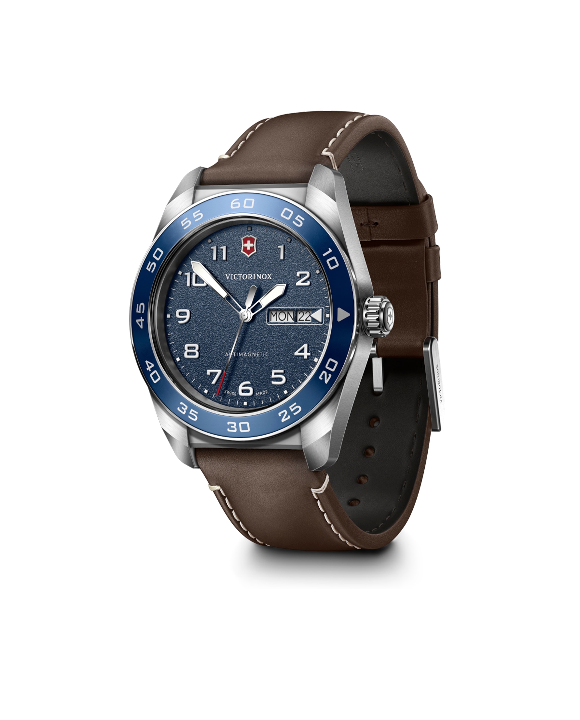Relógio Analógico Swiss Army V242040 de Pele e Bracelete em Castanho Castanho-2