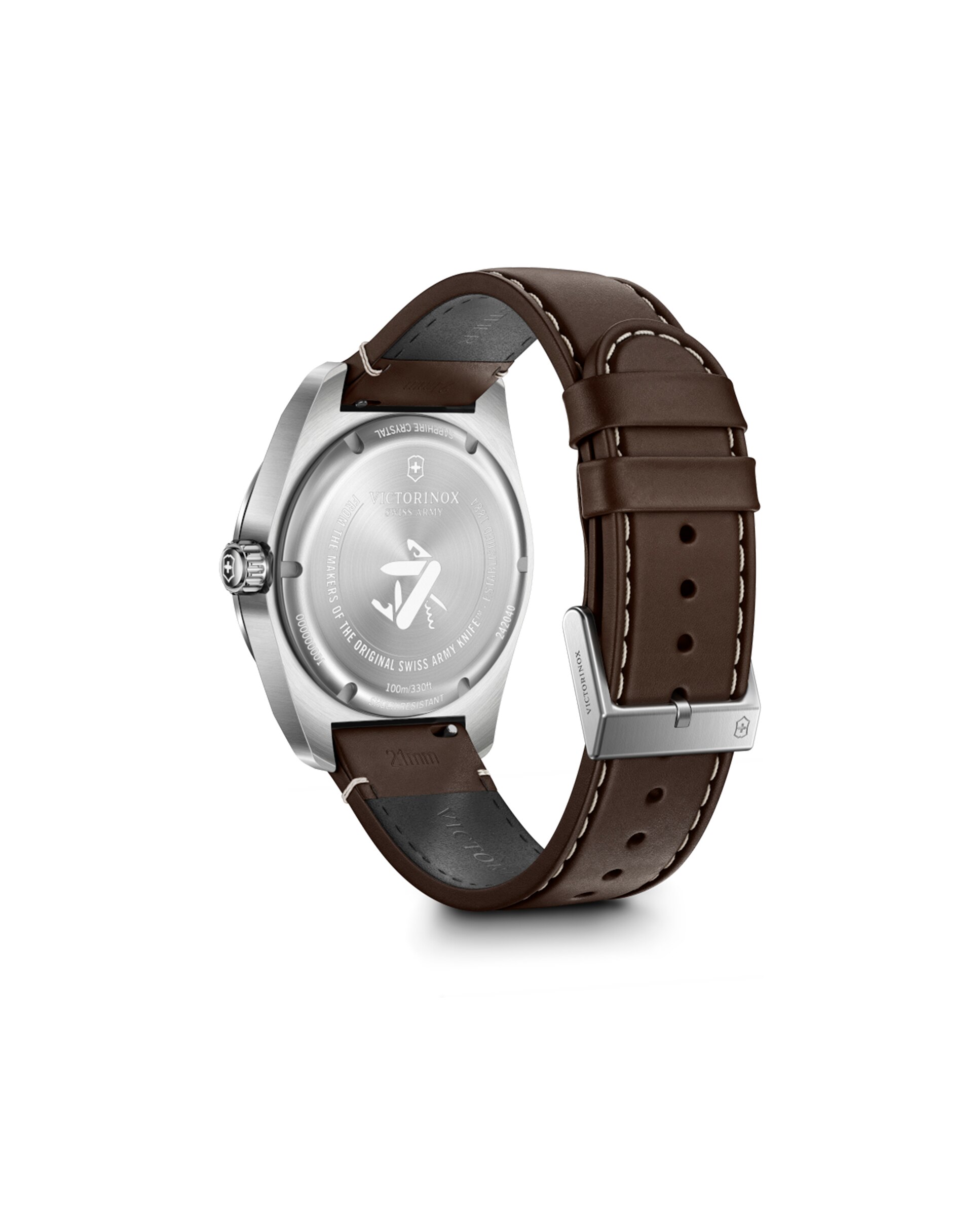 Relógio Analógico Swiss Army V242040 de Pele e Bracelete em Castanho Castanho-3