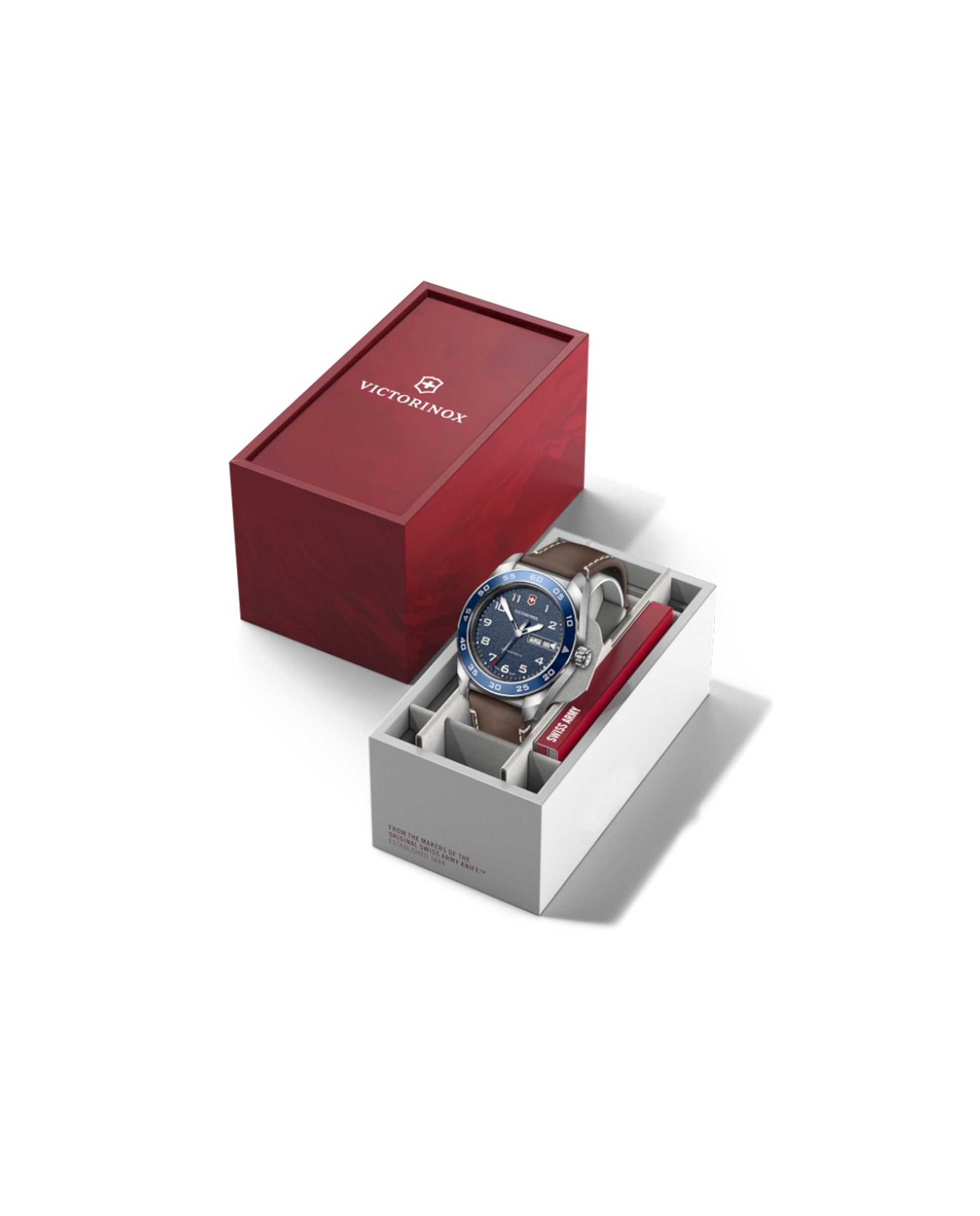 Relógio Analógico Swiss Army V242040 de Pele e Bracelete em Castanho Castanho-4