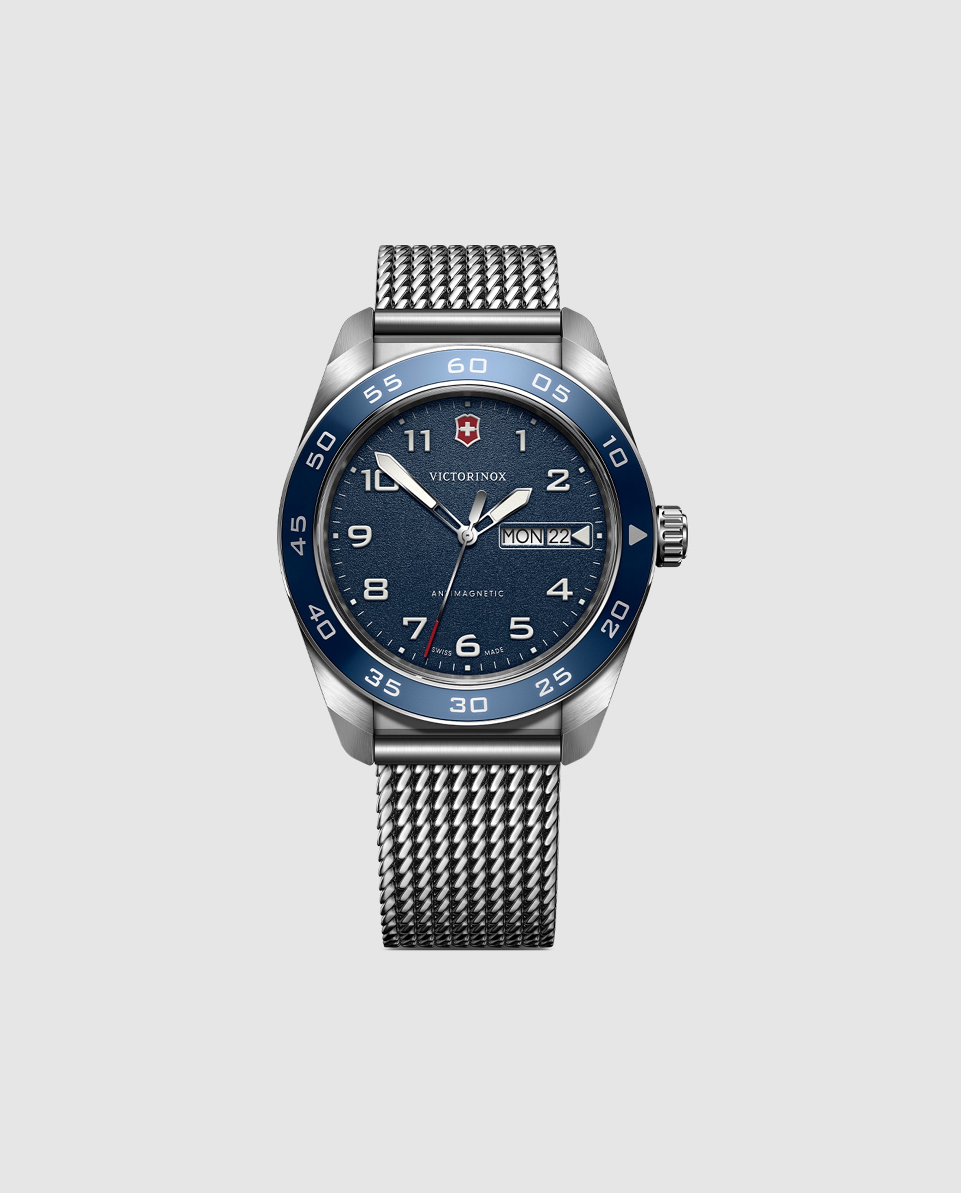 Relógio Analógico Swiss Army V242042 de Aço e Bracelete Prateada em Cinzento Preto / Prata-1