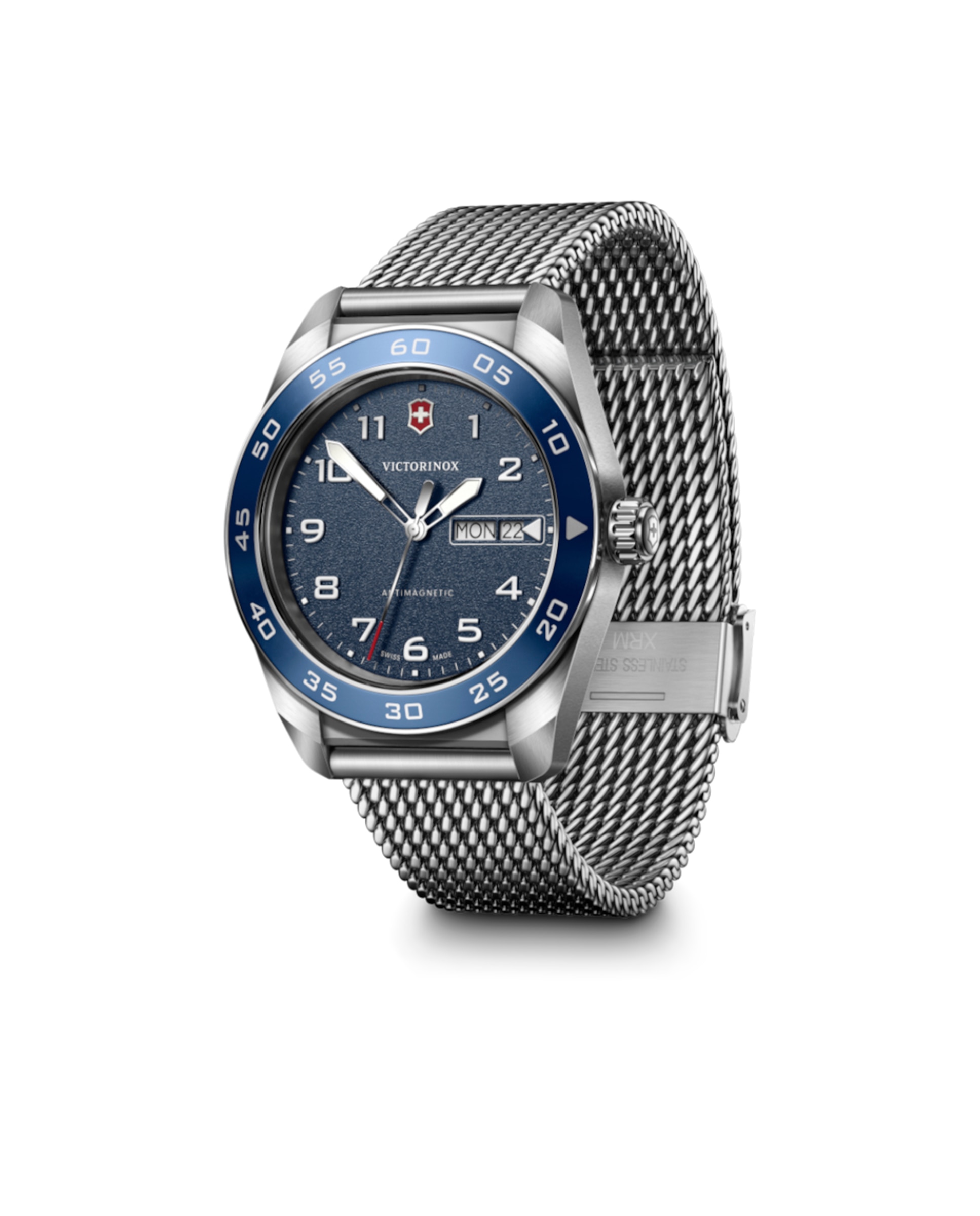 Relógio Analógico Swiss Army V242042 de Aço e Bracelete Prateada em Cinzento Preto / Prata-2