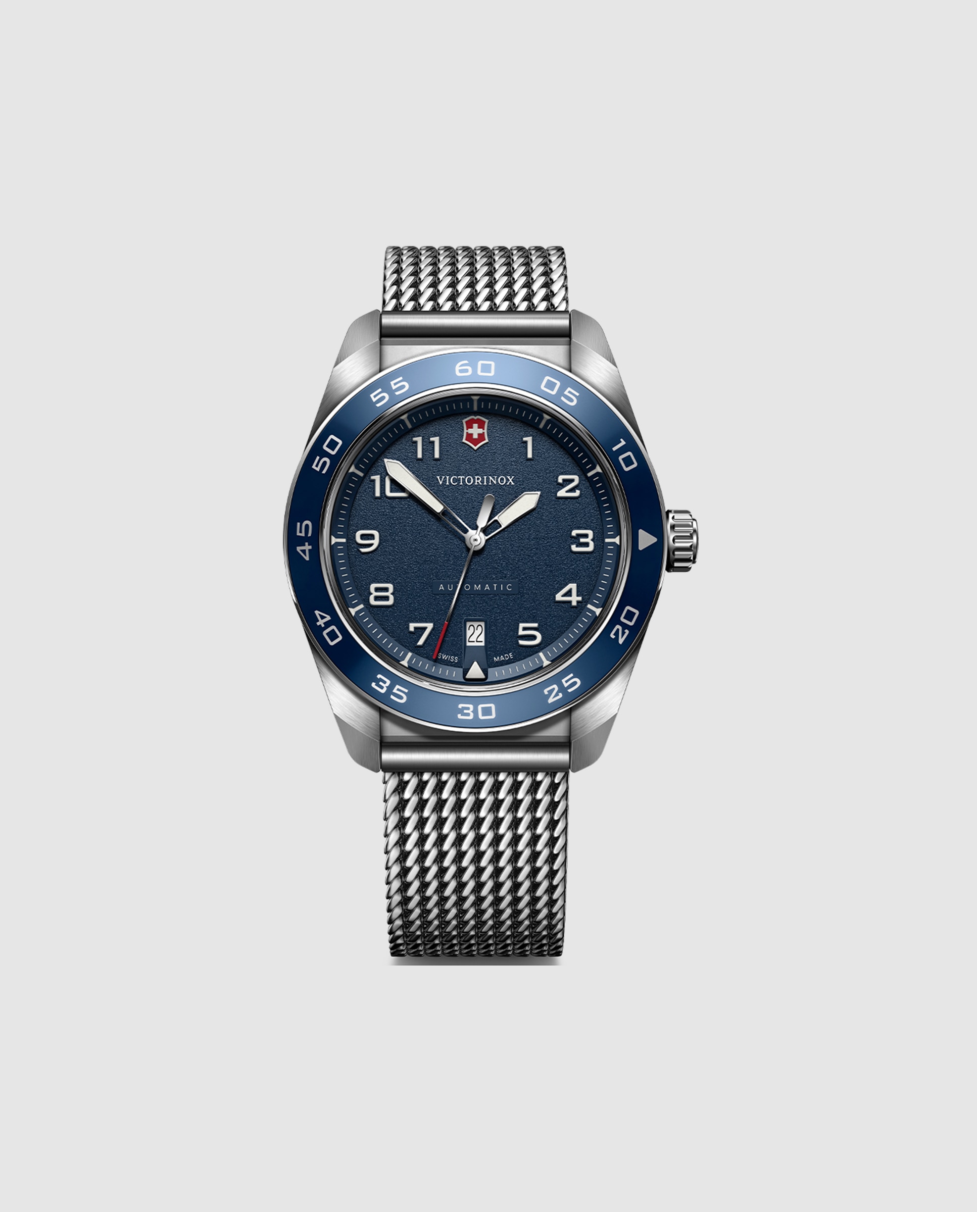 Relógio Automático Swiss Army V242045 de Aço e Bracelete Prateada em Cinzento Prata / Rosa-1