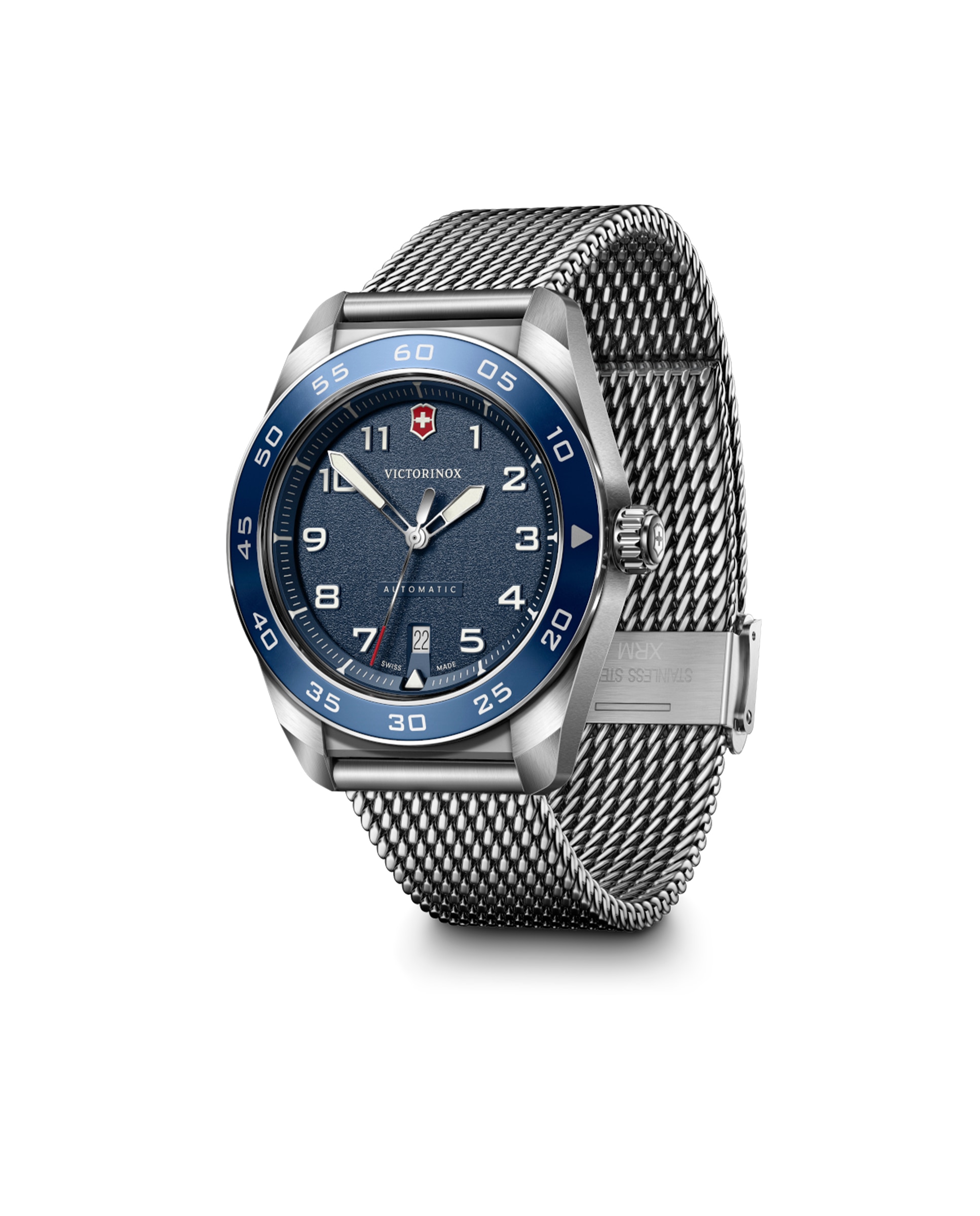 Relógio Automático Swiss Army V242045 de Aço e Bracelete Prateada em Cinzento Prata / Rosa-2