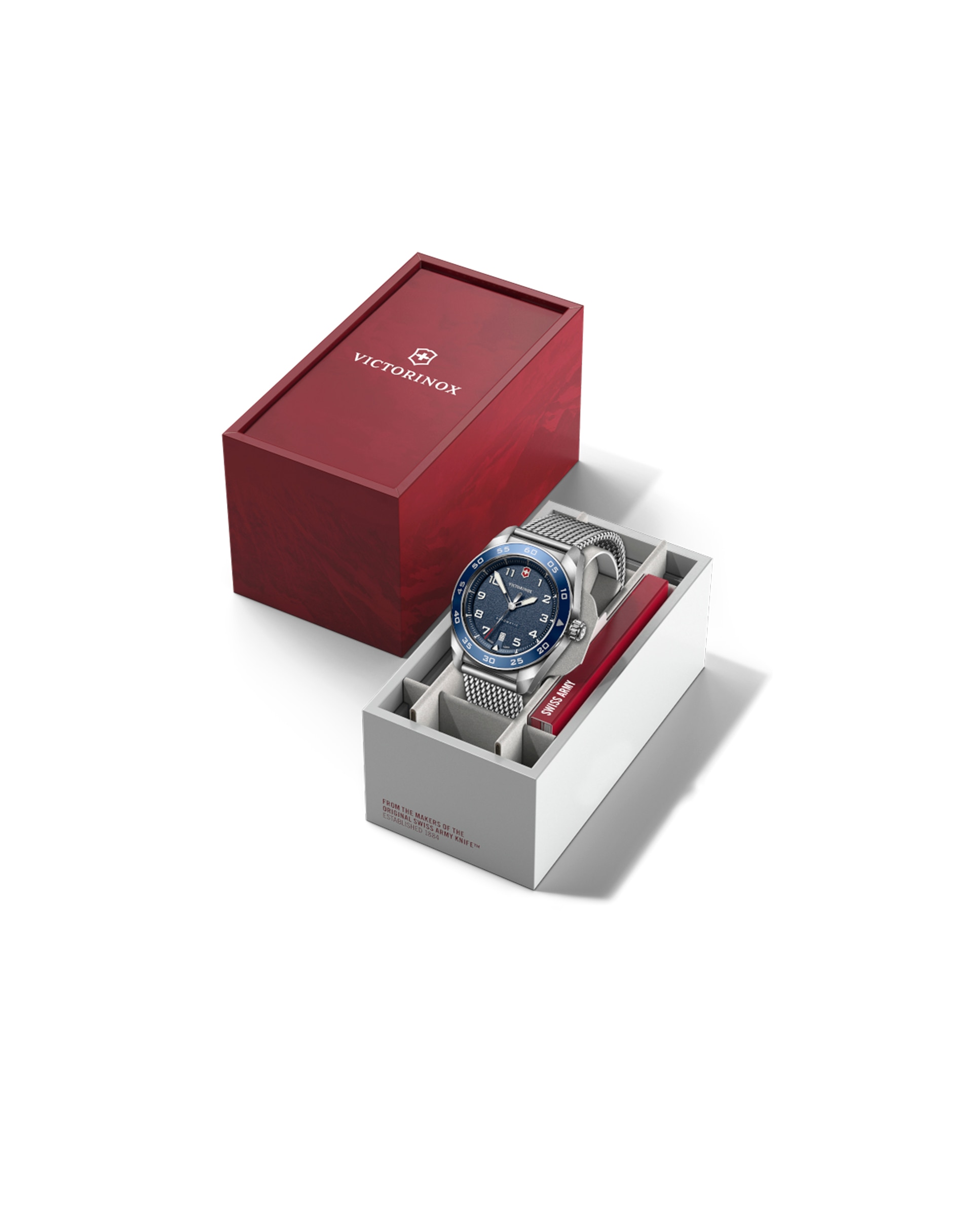 Relógio Automático Swiss Army V242045 de Aço e Bracelete Prateada em Cinzento Prata / Rosa-4