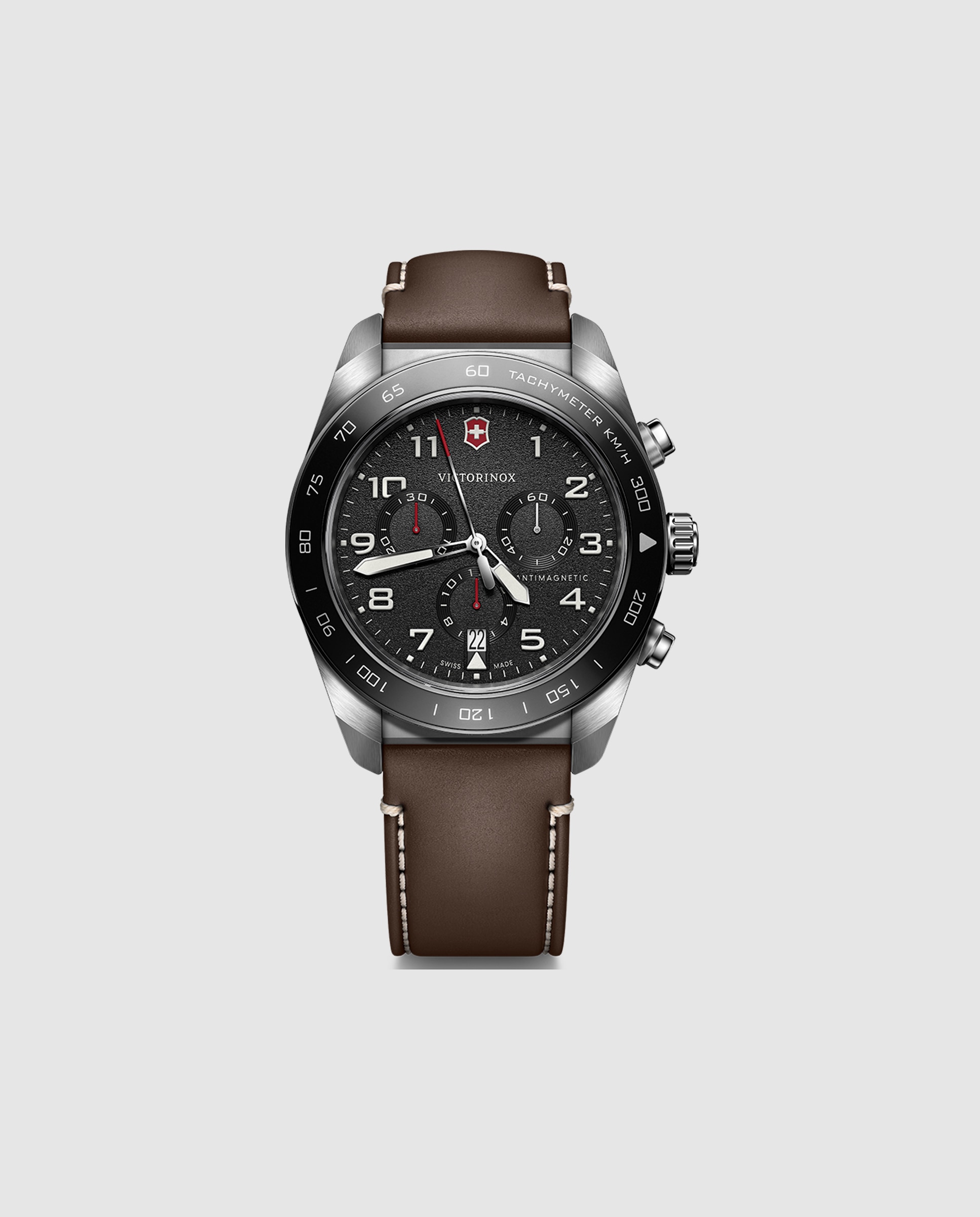 Relógio Analógico Swiss Army V242046 de Pele e Bracelete Castanha Castanho-1