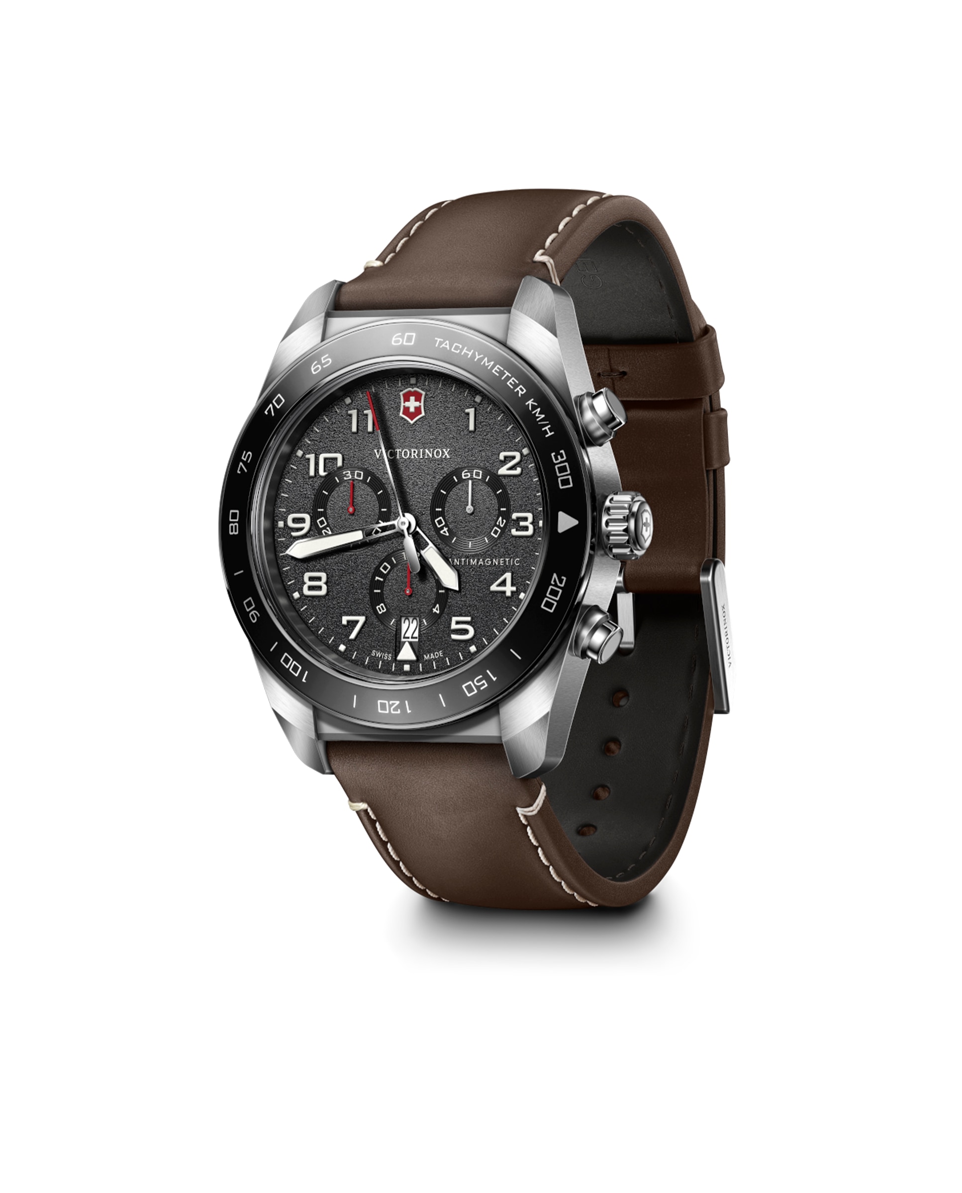 Relógio Analógico Swiss Army V242046 de Pele e Bracelete Castanha Castanho-2
