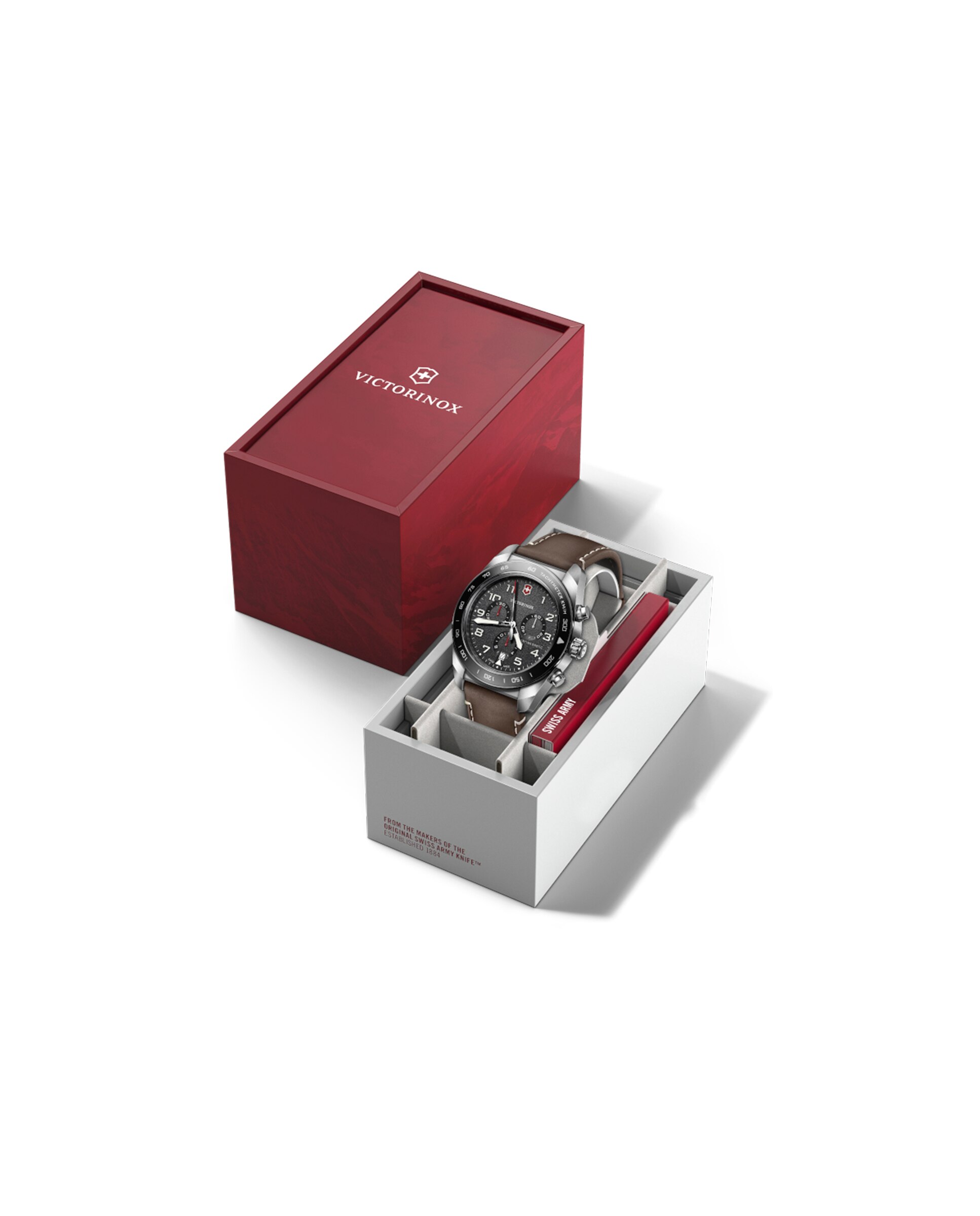 Relógio Analógico Swiss Army V242046 de Pele e Bracelete Castanha Castanho-4