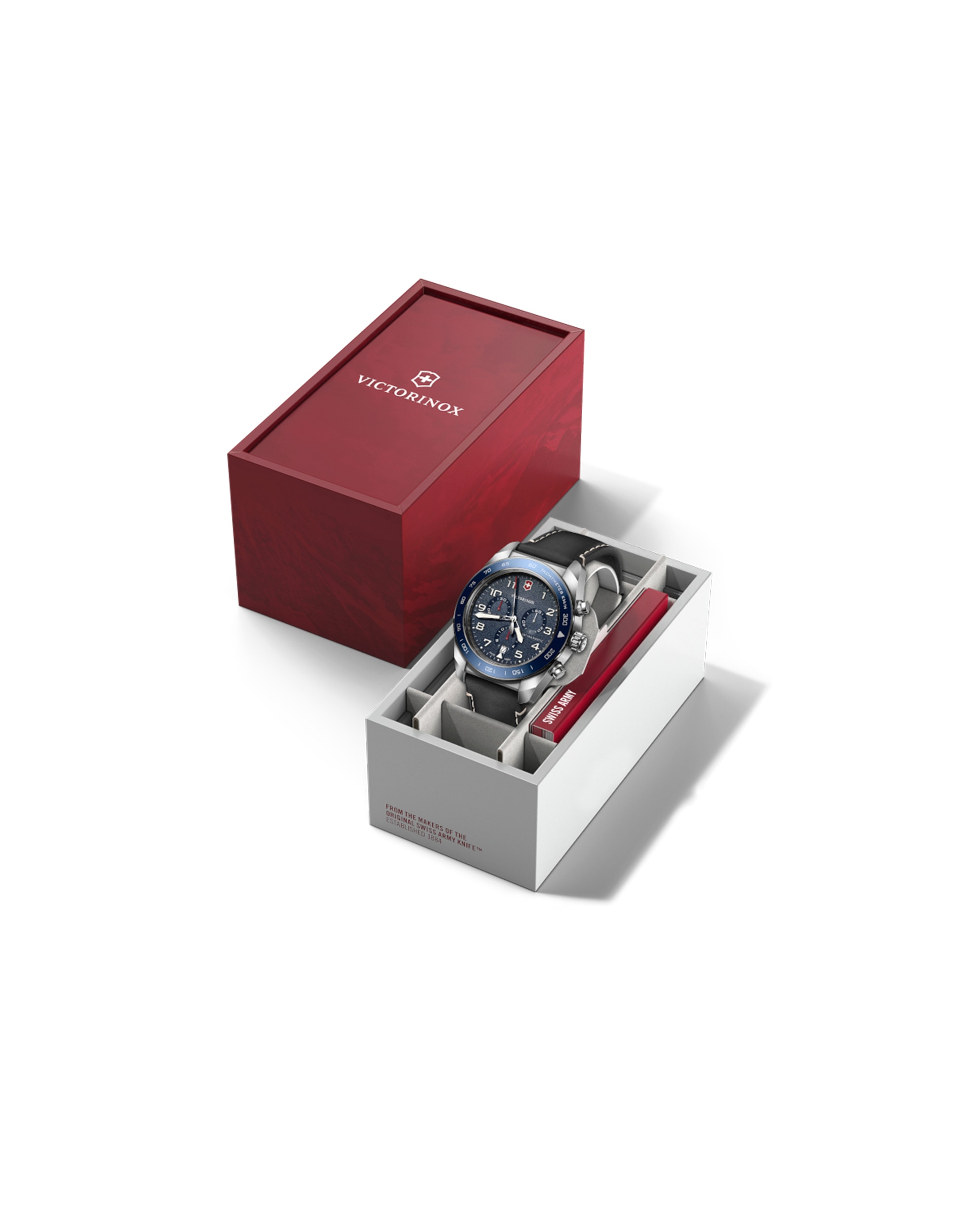 Relógio Analógico Swiss Army V242047 de Pele e Bracelete em Preto Preto / Azul-4
