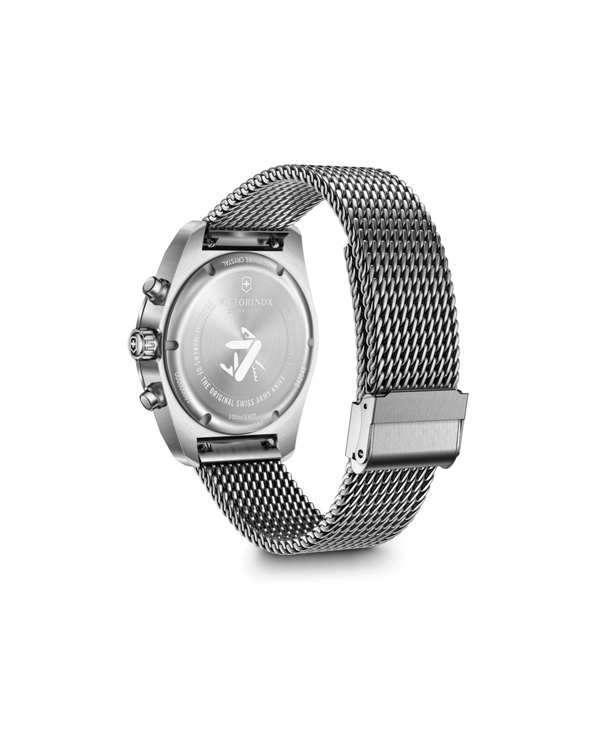 Relógio Analógico Swiss Army V242048 de Aço e Bracelete Prateada em Cinzento Preto / Prata-3