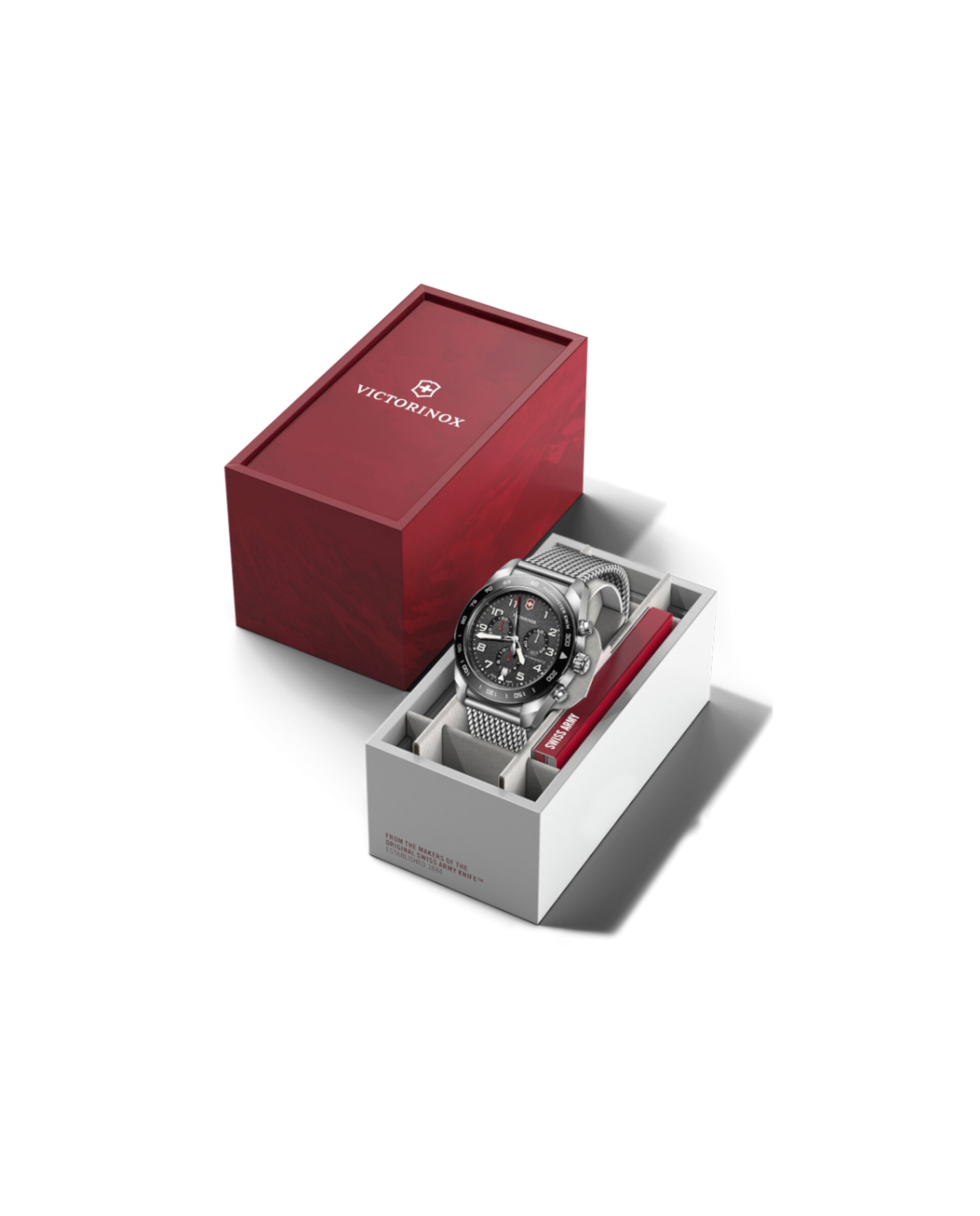 Relógio Analógico Swiss Army V242048 de Aço e Bracelete Prateada em Cinzento Preto / Prata-4