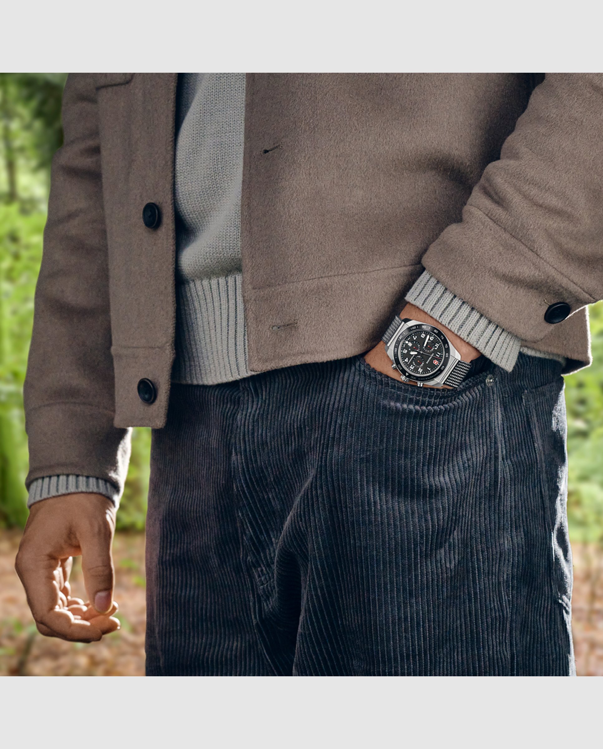 Relógio Analógico Swiss Army V242048 de Aço e Bracelete Prateada em Cinzento Preto / Prata-5