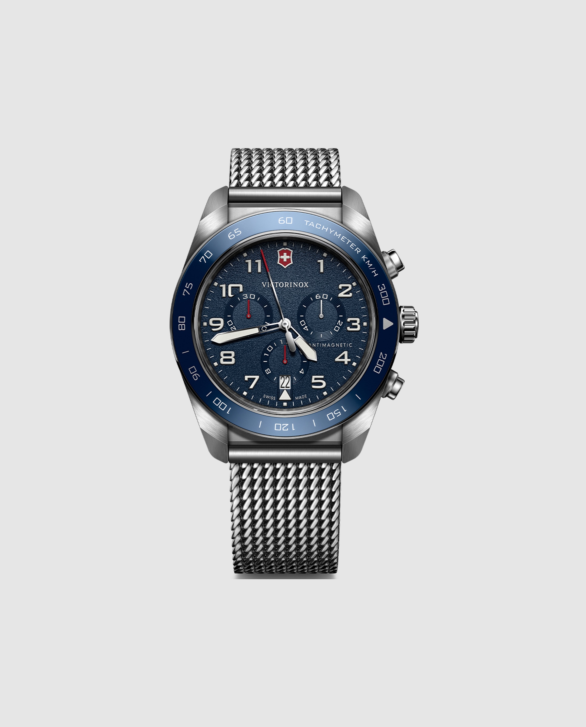 Relógio Analógico Swiss Army V242049 de Aço e Bracelete Prateada em Cinzento Prata / Rosa-1