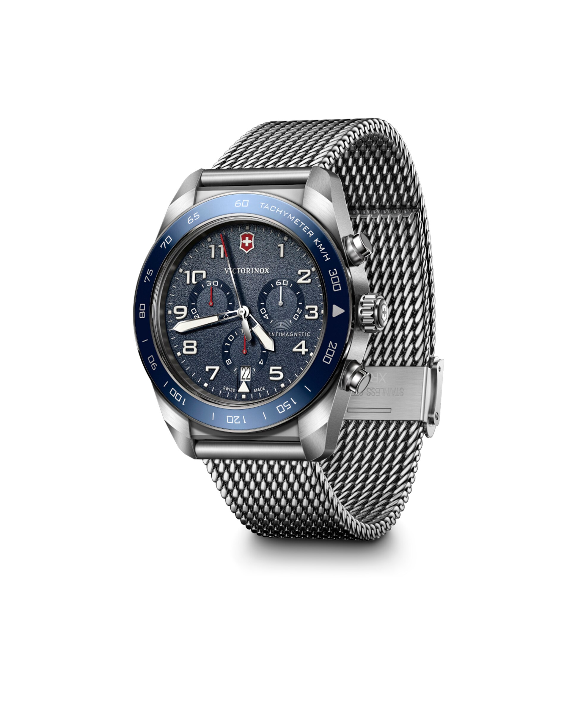 Relógio Analógico Swiss Army V242049 de Aço e Bracelete Prateada em Cinzento Prata / Rosa-2