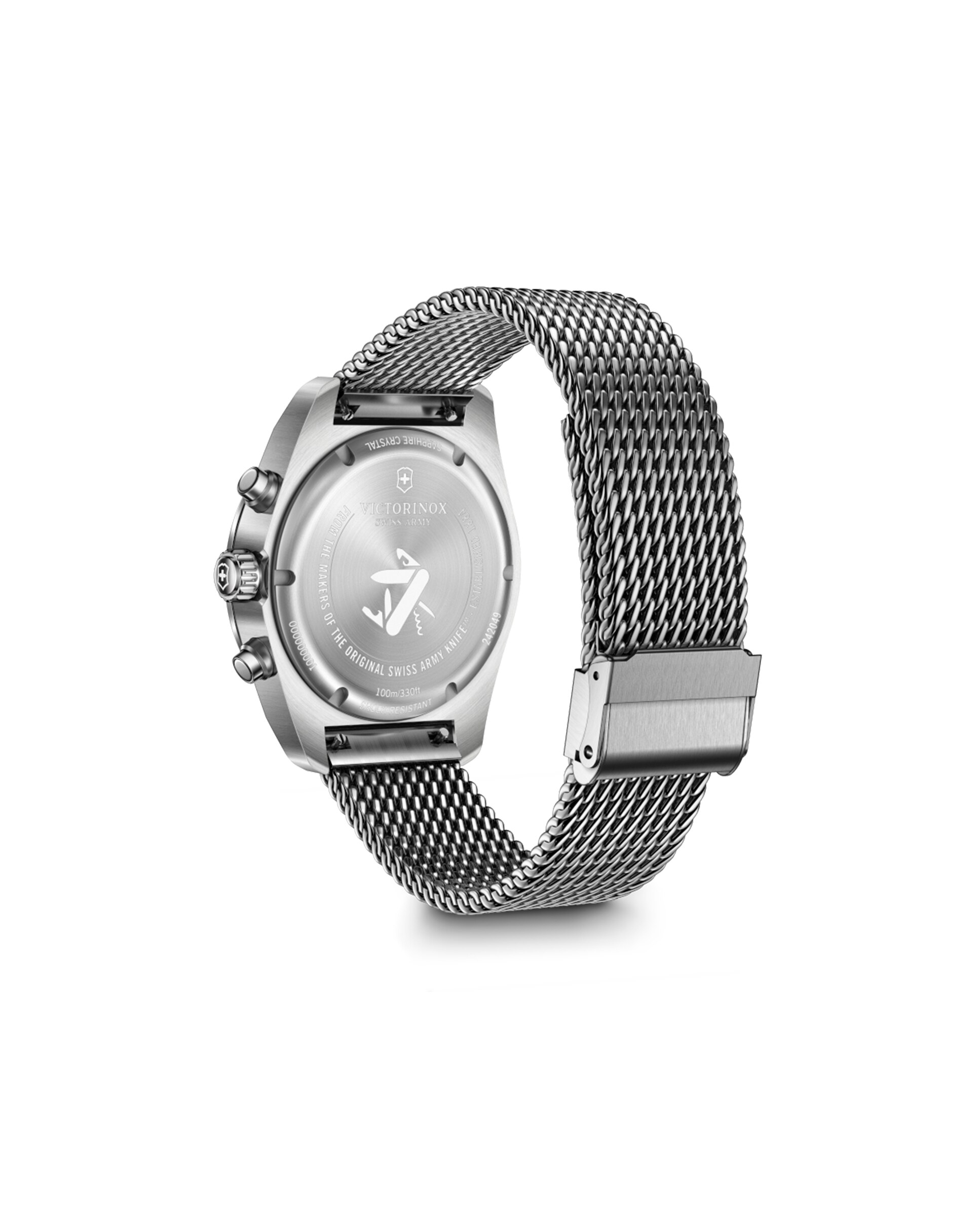 Relógio Analógico Swiss Army V242049 de Aço e Bracelete Prateada em Cinzento Prata / Rosa-3