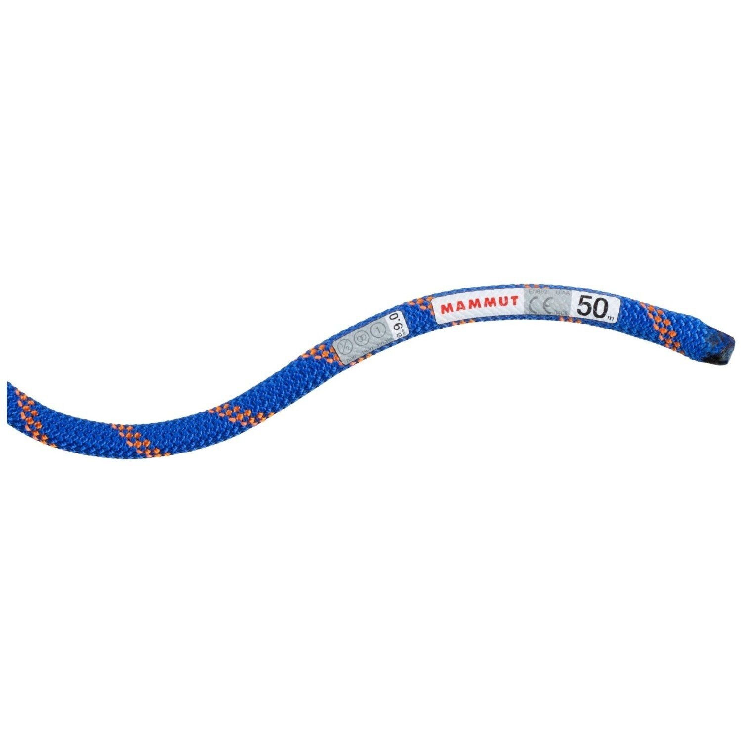 Corda Simples Dupla Gémea 9 Mm Alpine Sender Dry Standard Mammut Azul-2