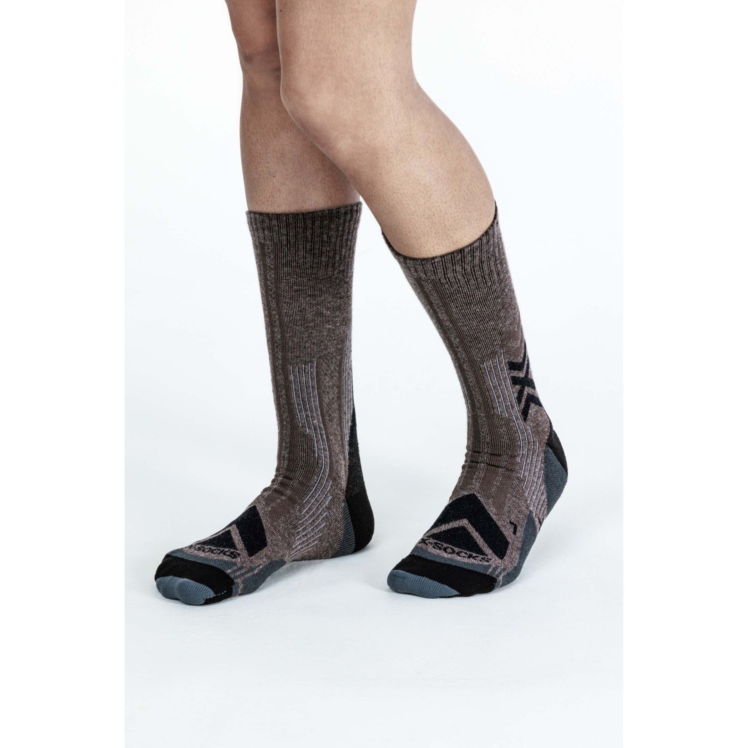 Meias de Montanha Unissexo Perform Merino Crew X-socks Castanho-3